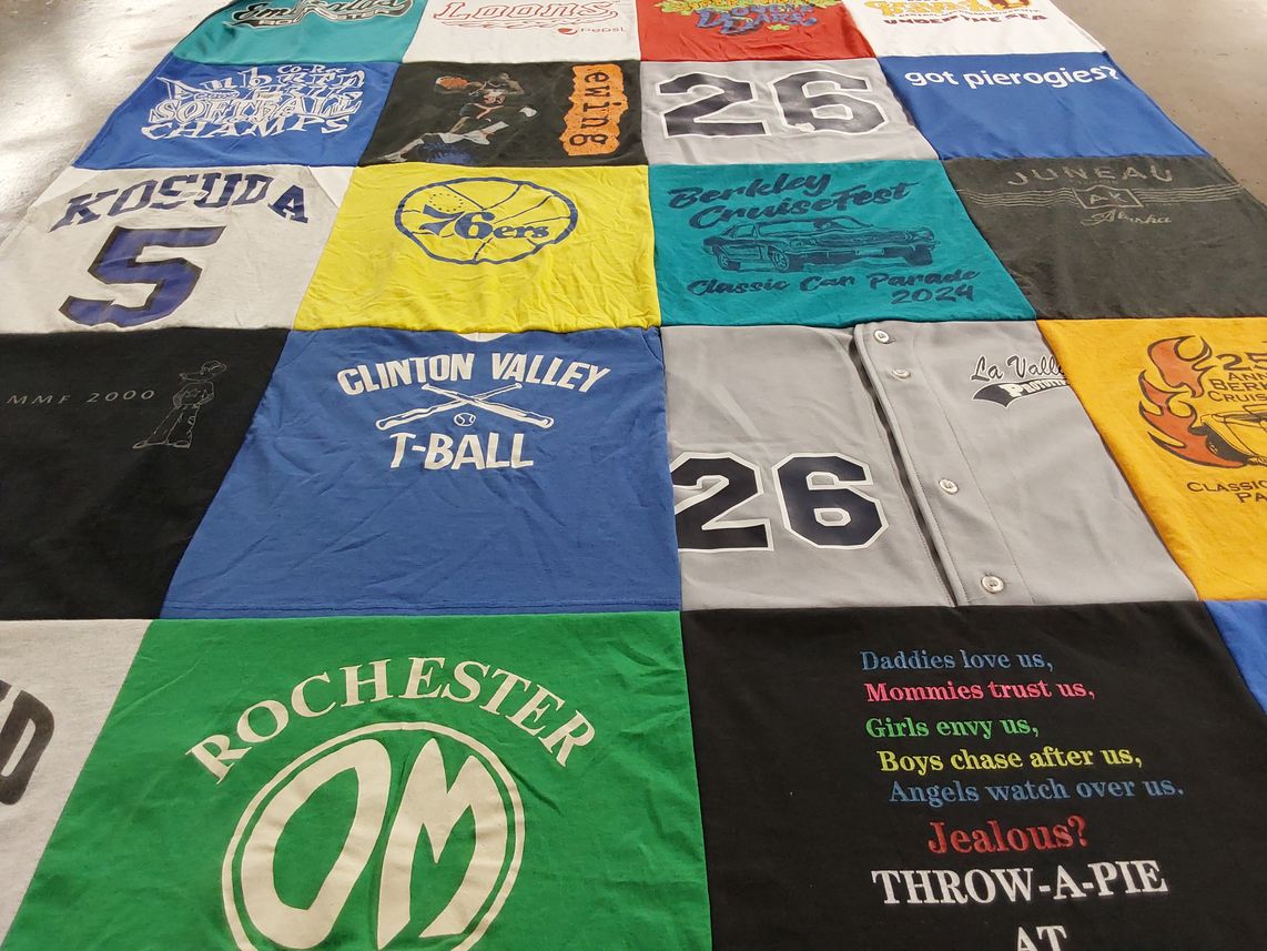 T-shirt quilt featuring 6ers by Steven from MI