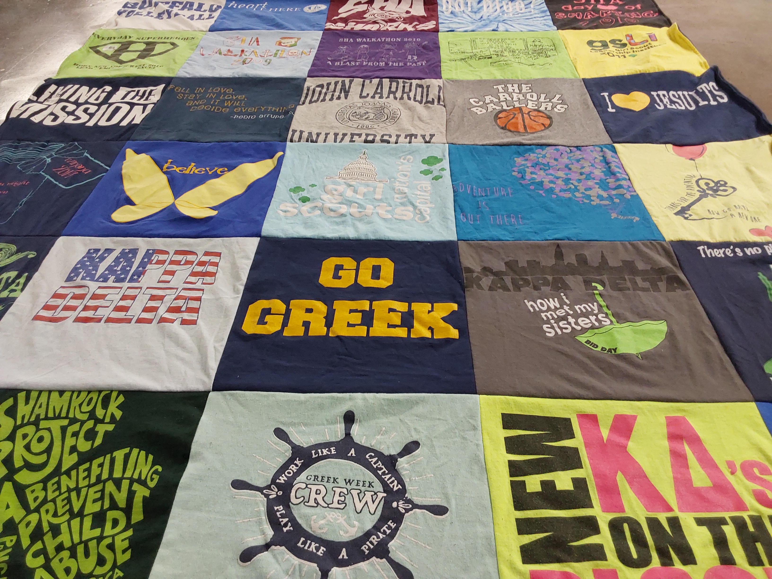 T-shirt quilt from john carroll university by Jacqueline from OH