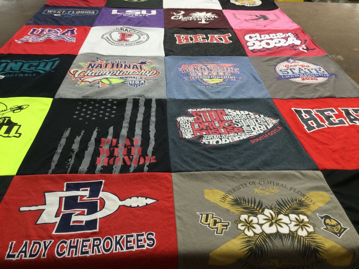 T-shirt quilt featuring lady cherokees, heat by Chricinda from TN