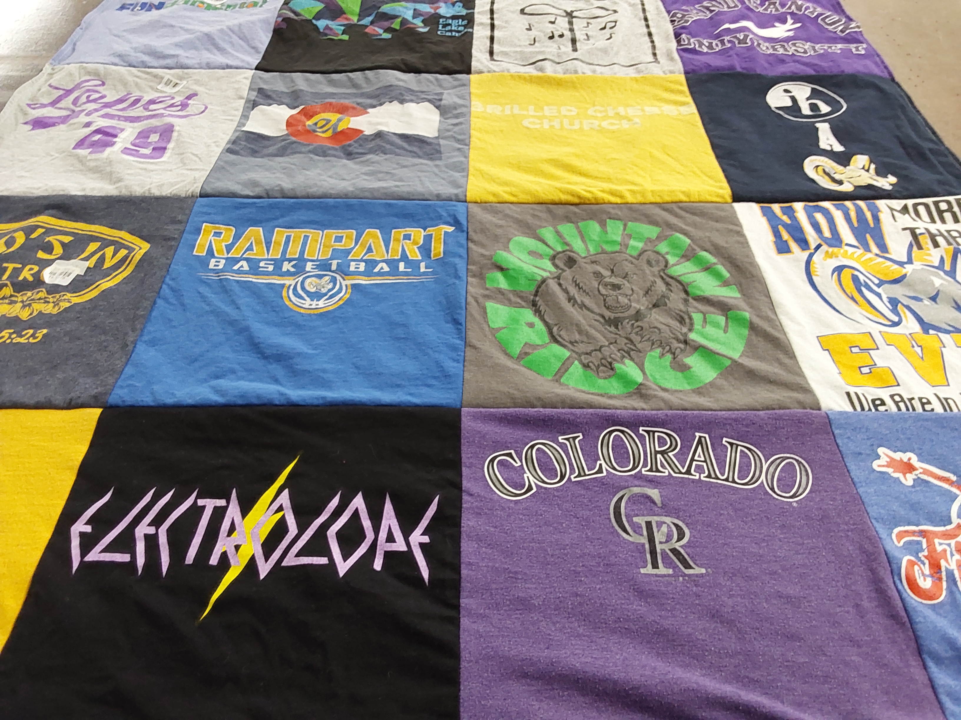 T-shirt quilt featuring rampart high school basketball team by Kia from CO