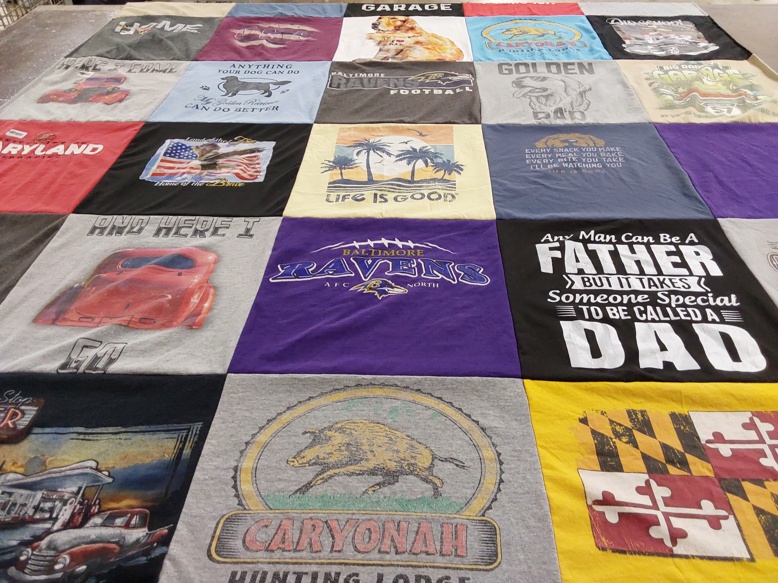 T-shirt quilt featuring baltimore ravens by Mary from MD