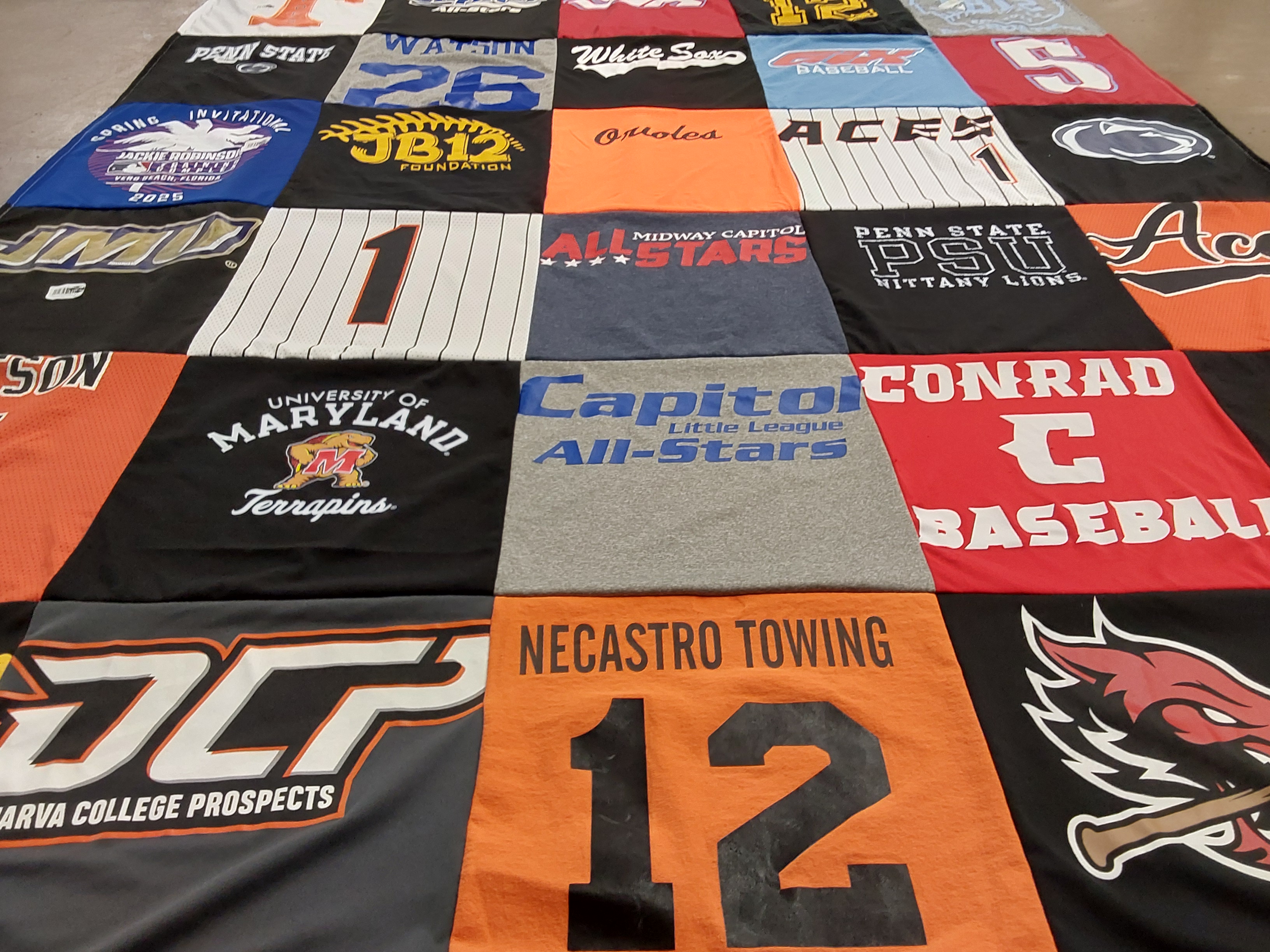 T-shirt quilt featuring penn state nittany lions, conrad baseball by Rachele from DE