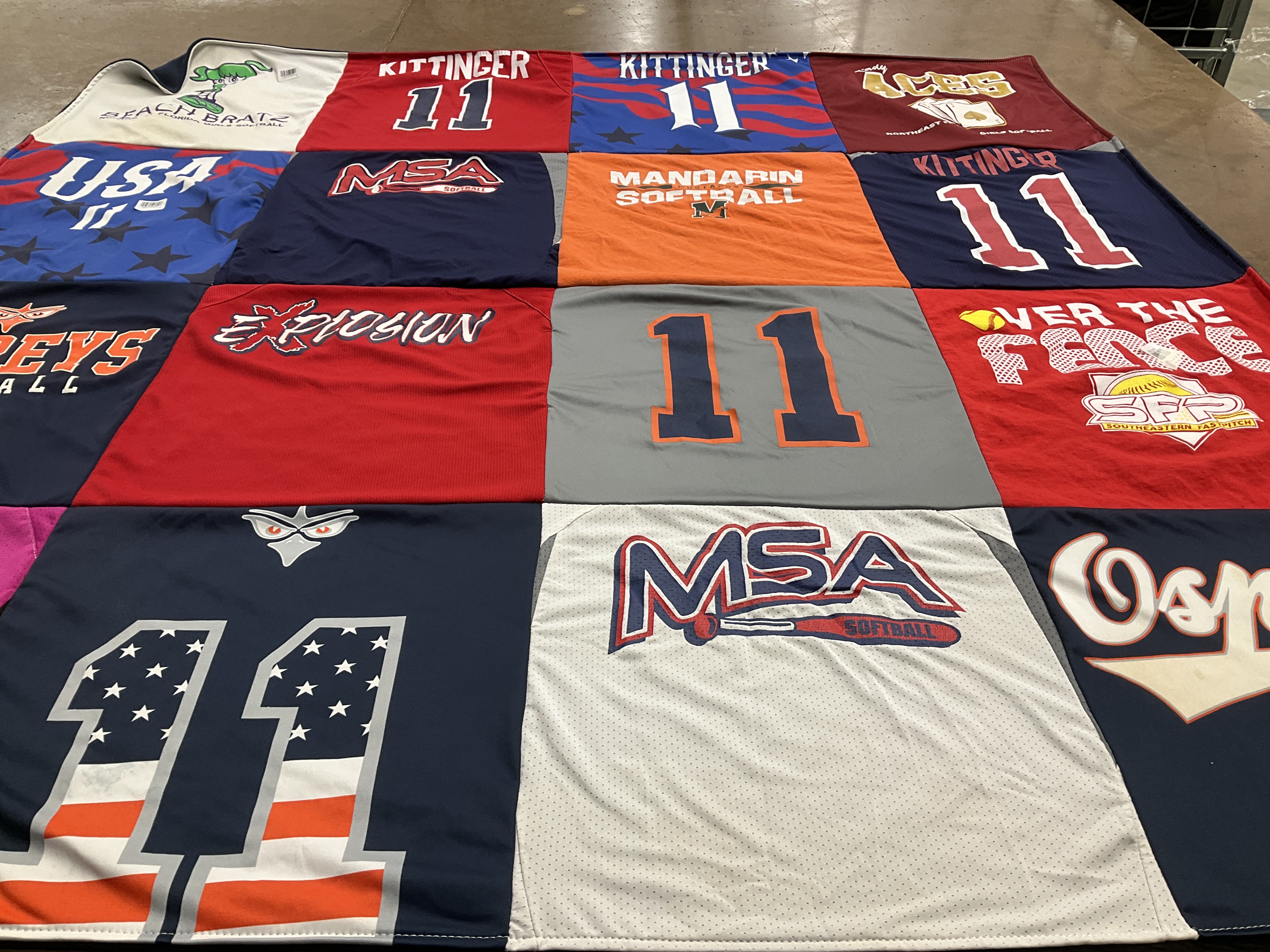 T-shirt quilt featuring explosion, aces by Jennifer from FL