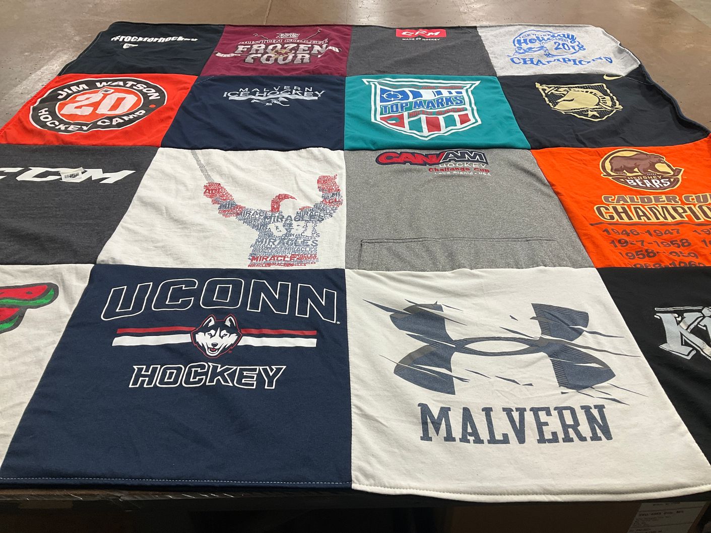 T-shirt quilt featuring uconn hockey by Lynne from CT