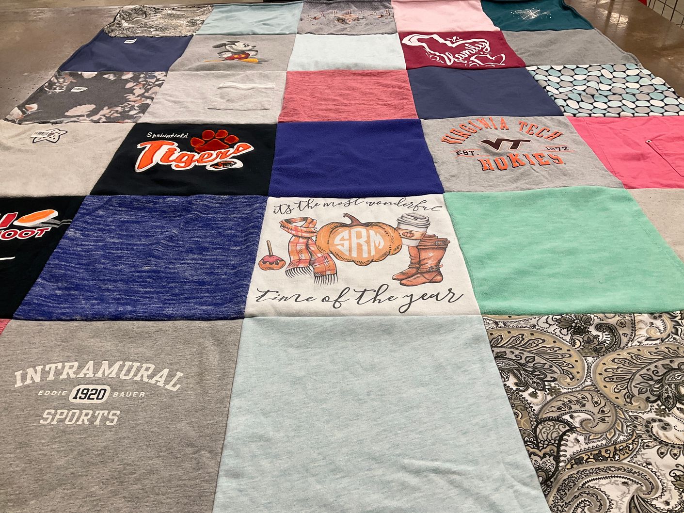 T-shirt quilt featuring springfield tigers by Tricia from OH