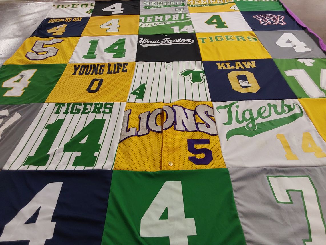 T-shirt quilt featuring memphis tigers by Elizabeth from TN