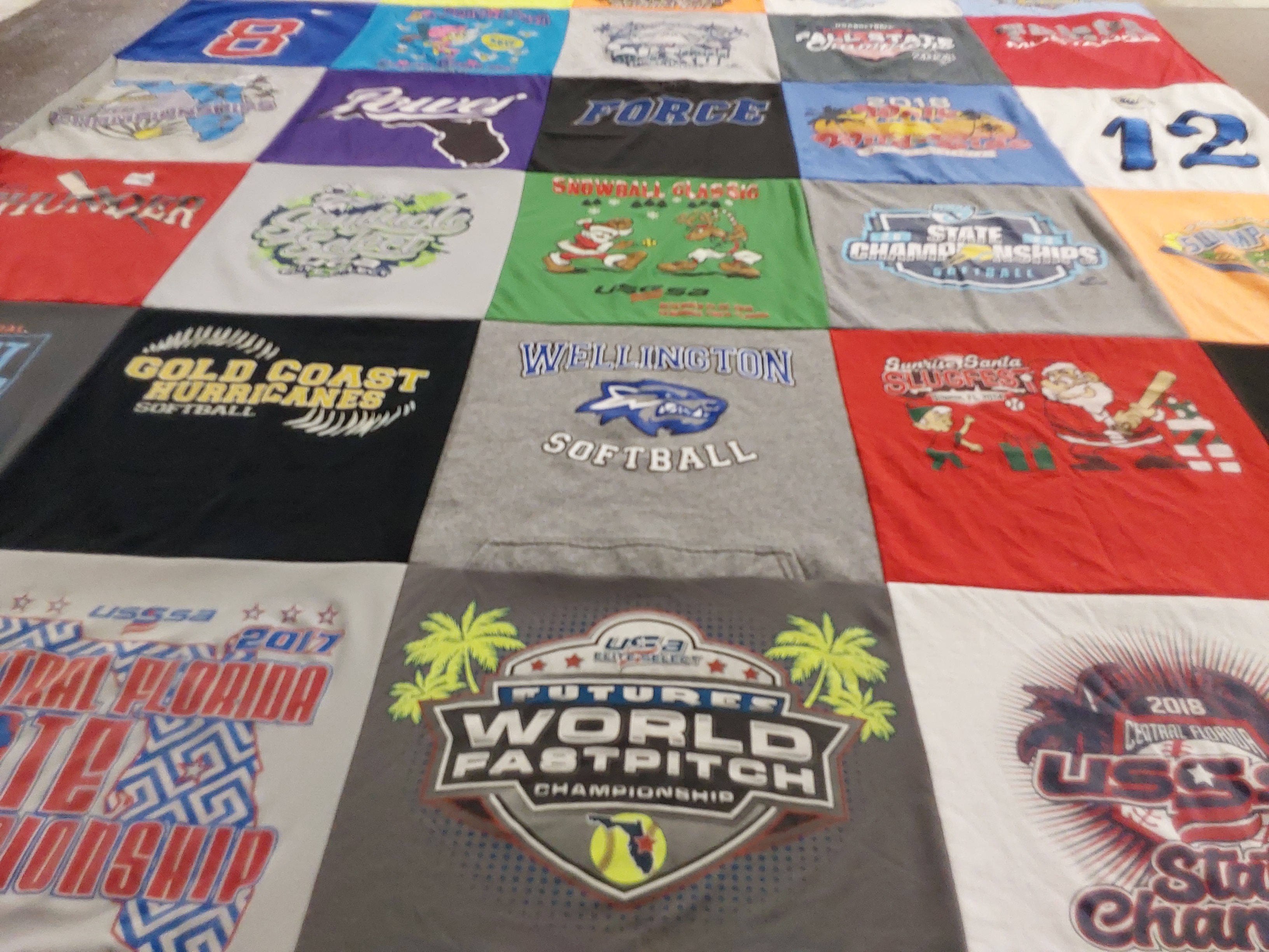 T-shirt quilt featuring gold coast hurricanes by Colleen from FL