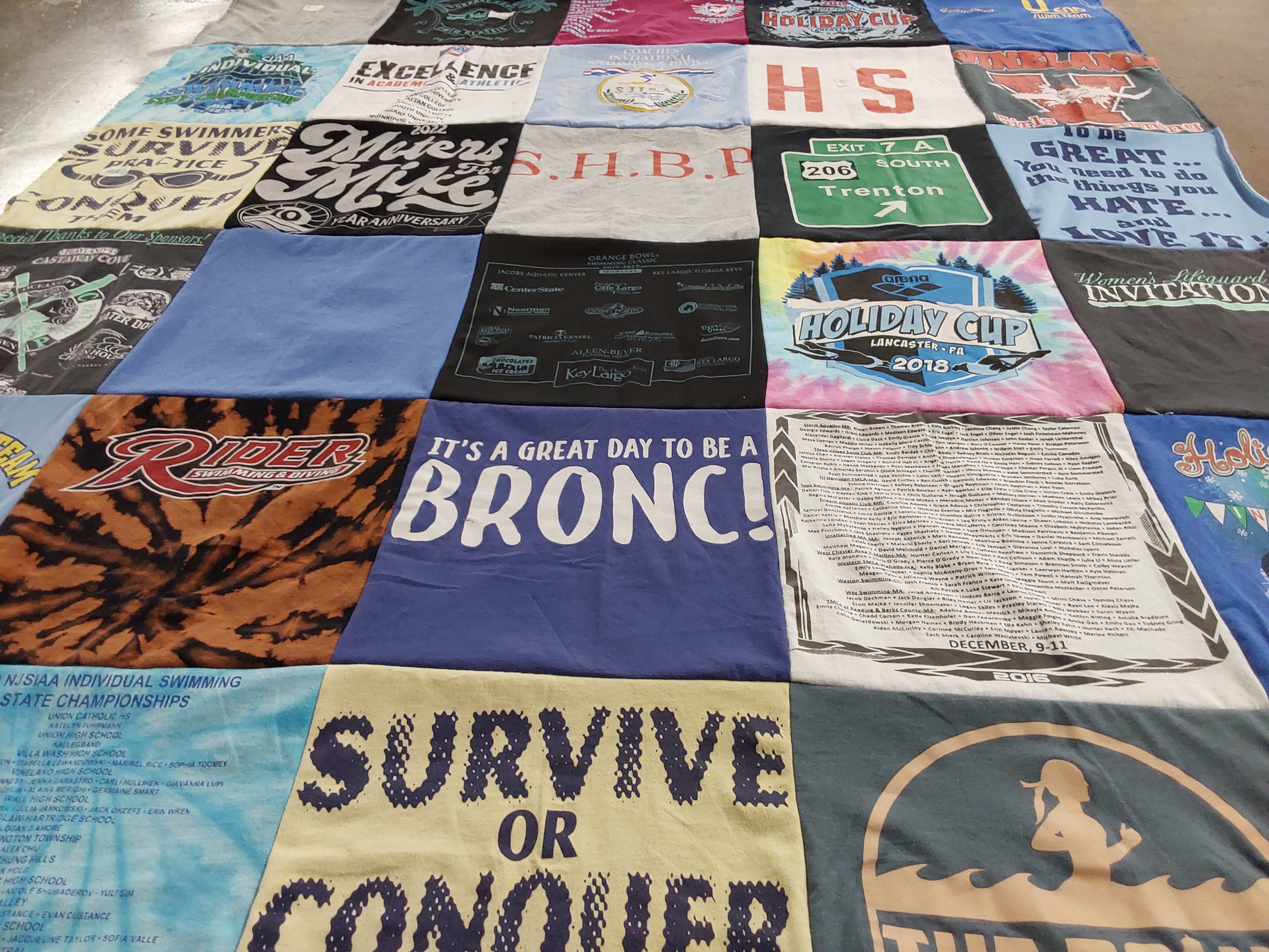 T-shirt quilt from rider university by Giavanna from NJ