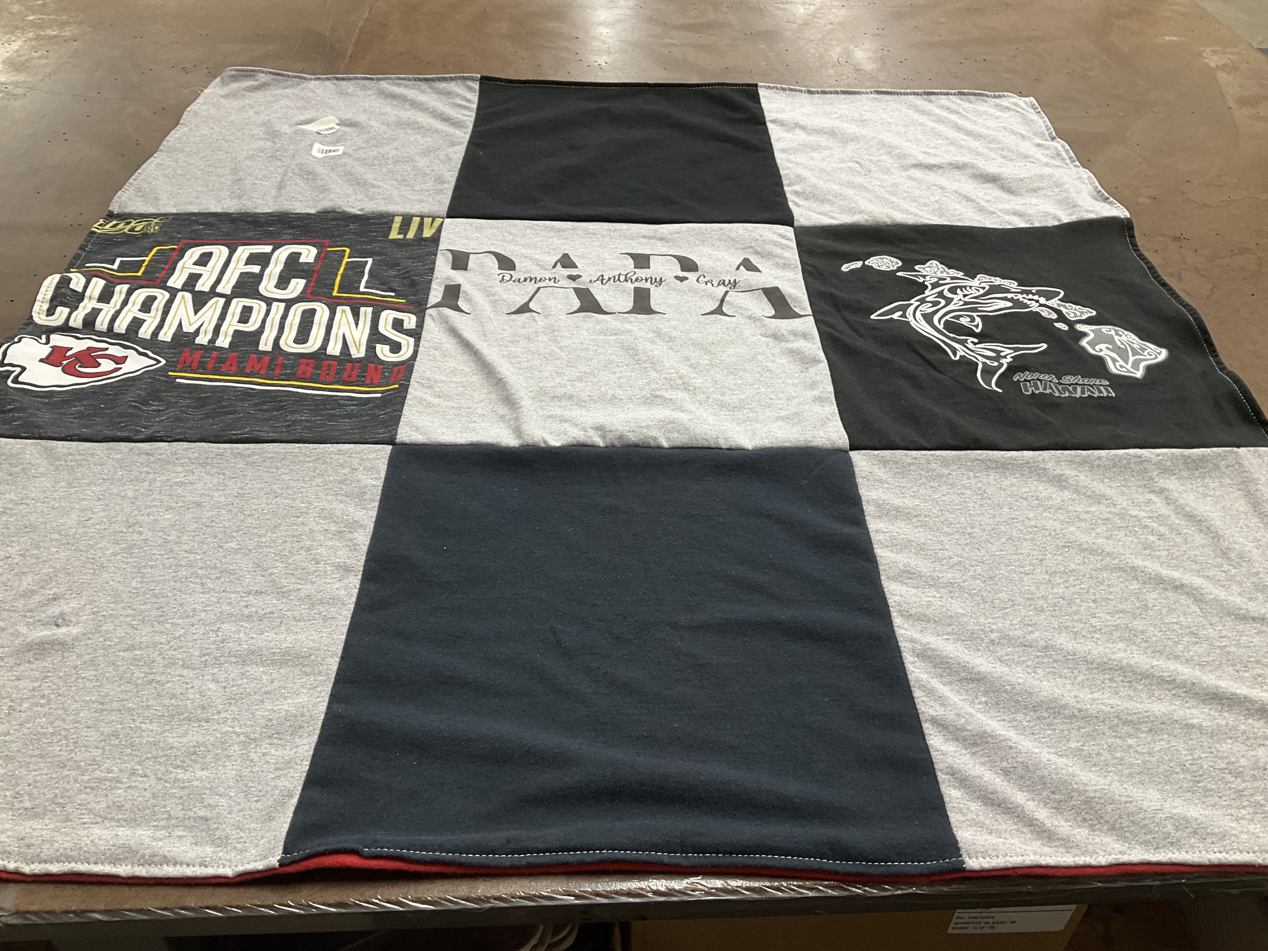 T-shirt quilt featuring kansas city chiefs by Melissa from IA