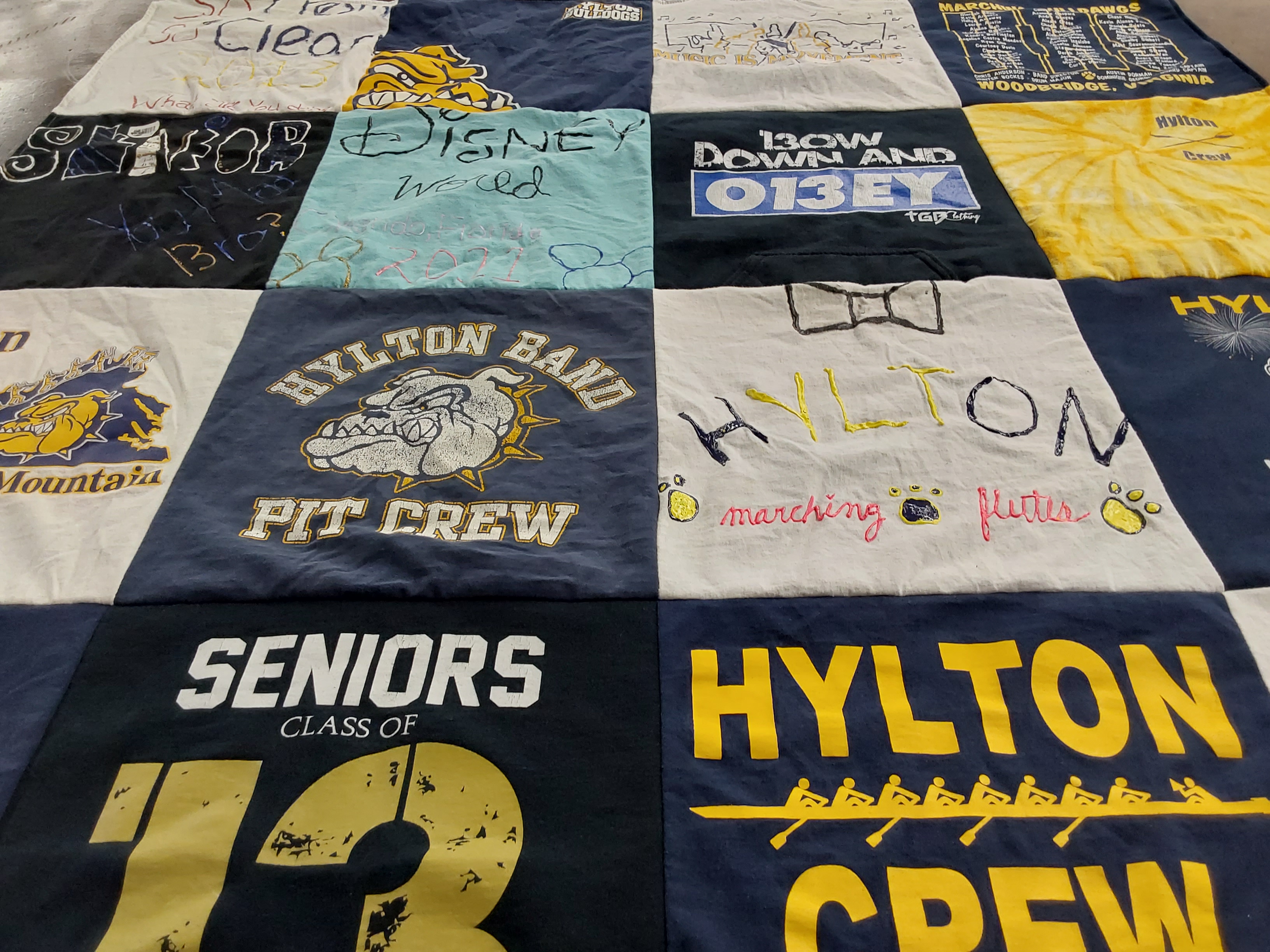 T-shirt quilt featuring hylton crew by Abby from VA