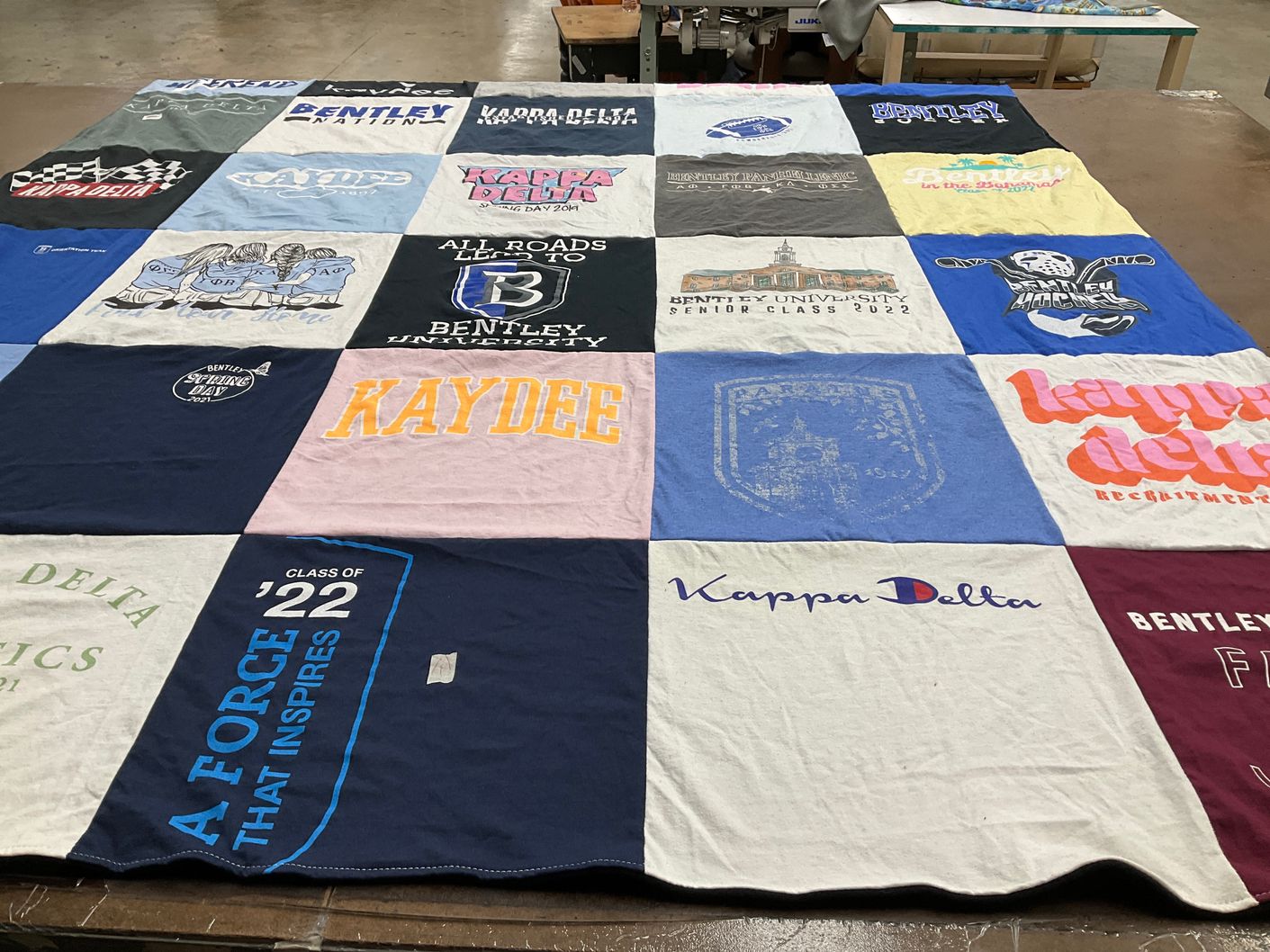 T-shirt quilt from bentley university by Erin from MA