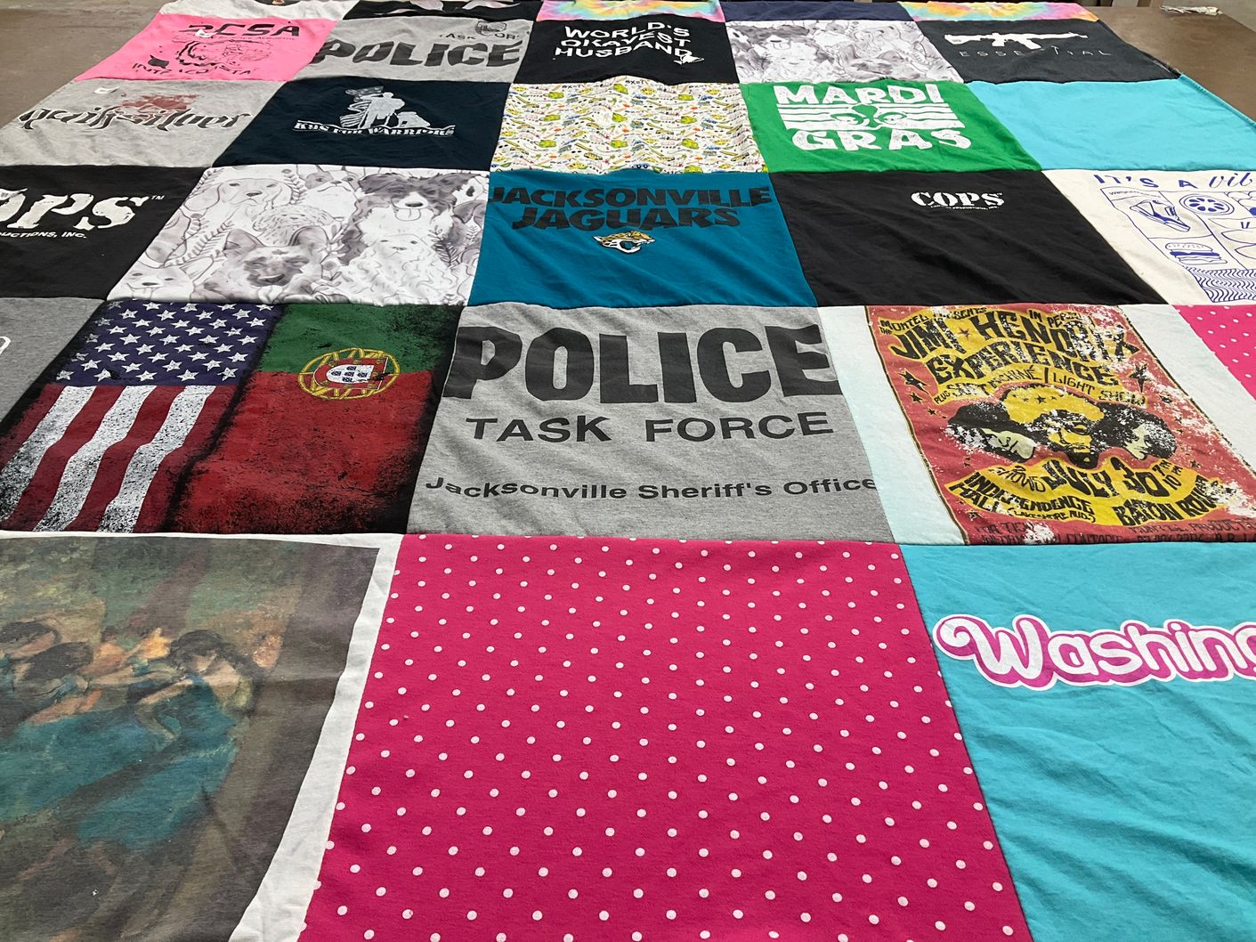 T-shirt quilt featuring jacksonville jaguars by Kathy from FL