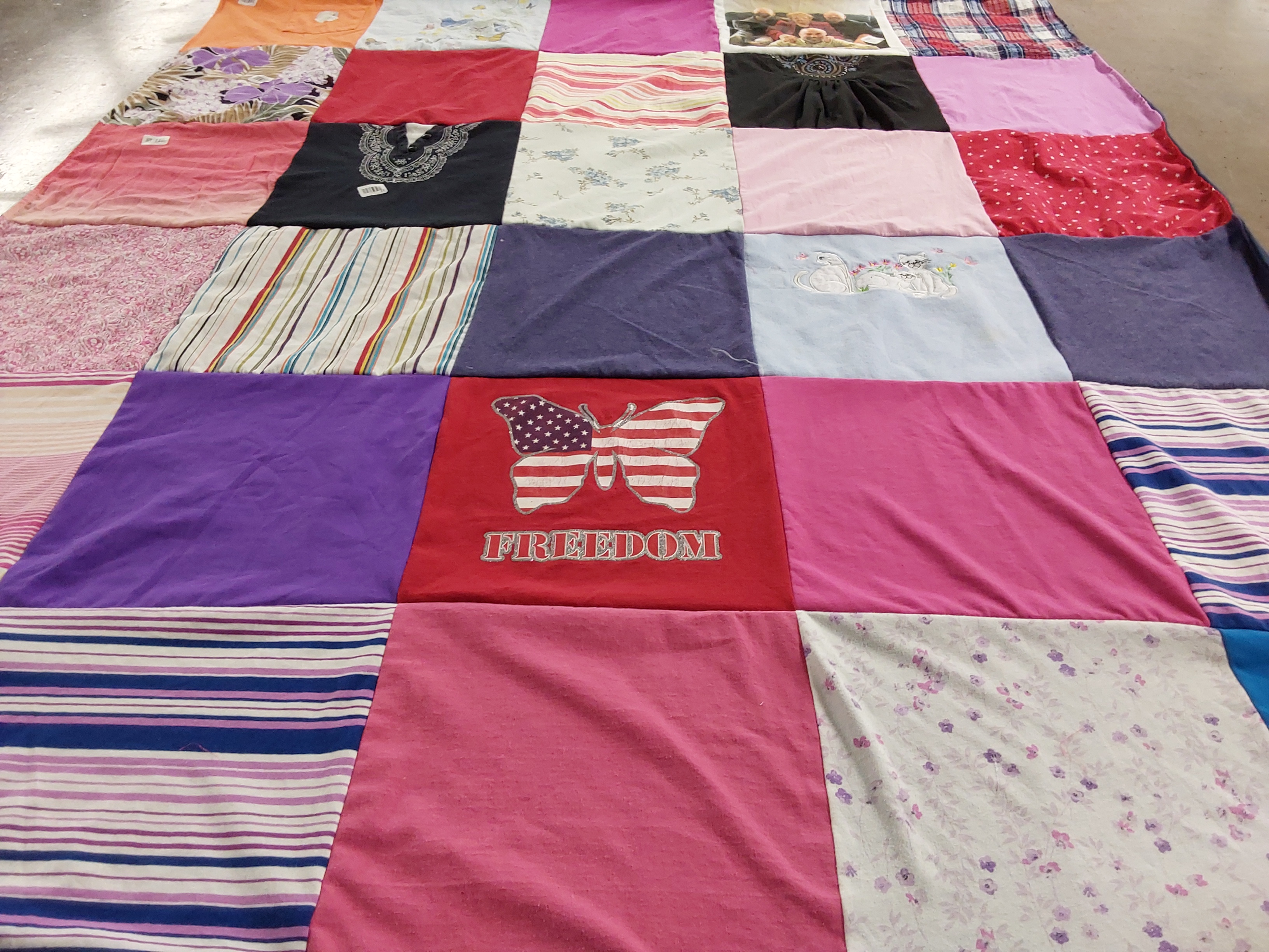 T-shirt quilt with crafting, quilting themes by Andrea from WA
