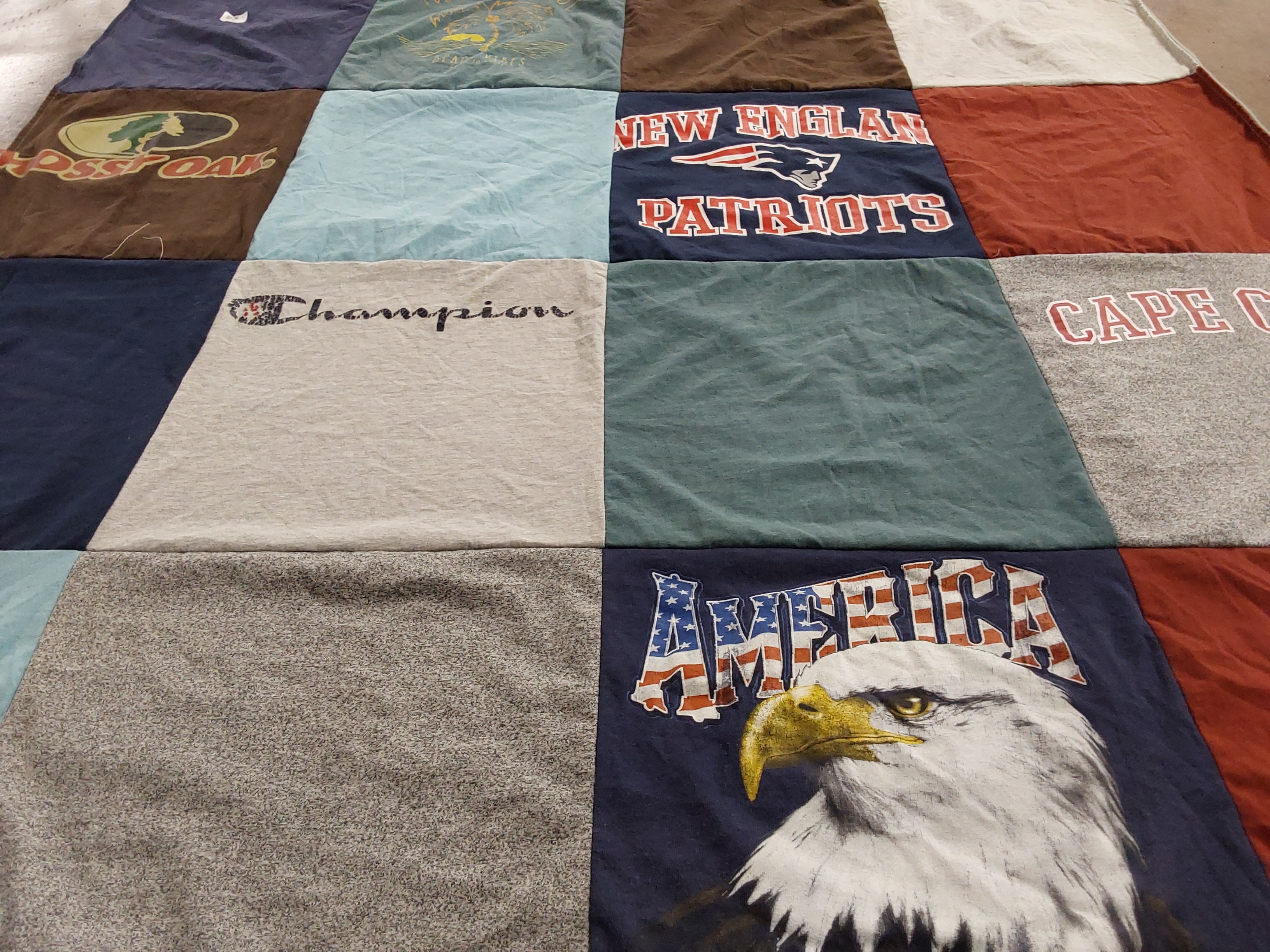 T-shirt quilt featuring new england patriots by Maureen from MA