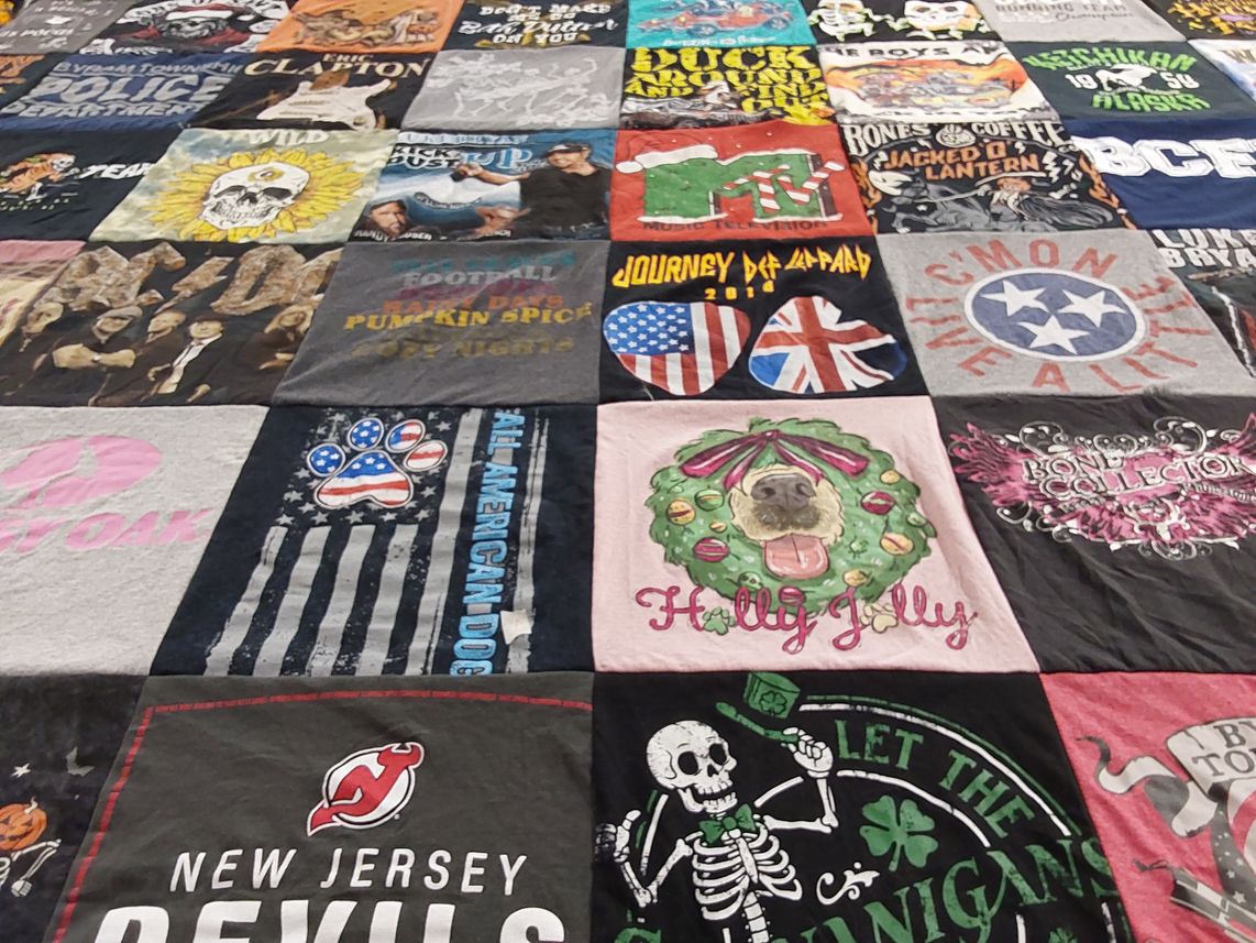 T-shirt quilt featuring new jersey devils by Leanne from NJ