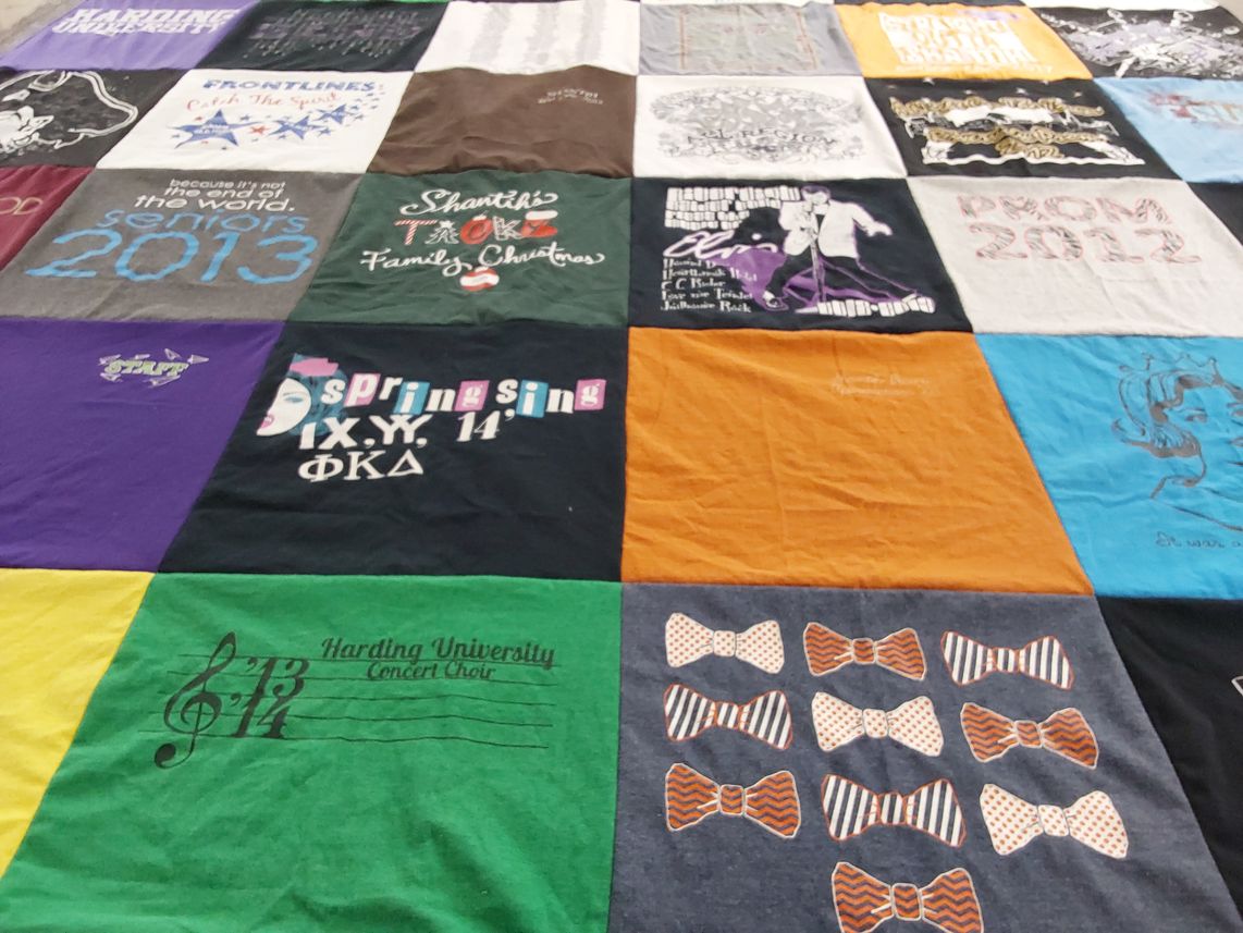 T-shirt quilt from harding university by Glenda from CT