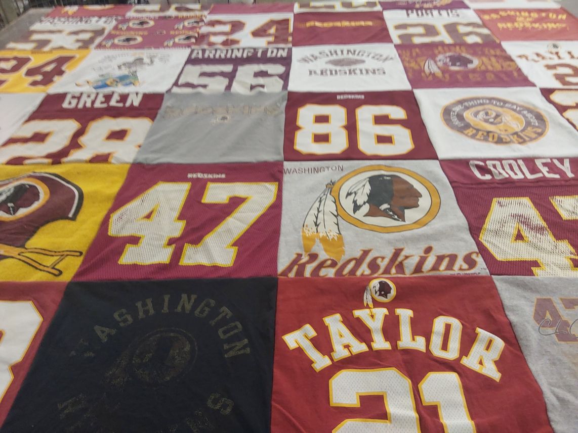 T-shirt quilt featuring washington redskins by Janelle from VA