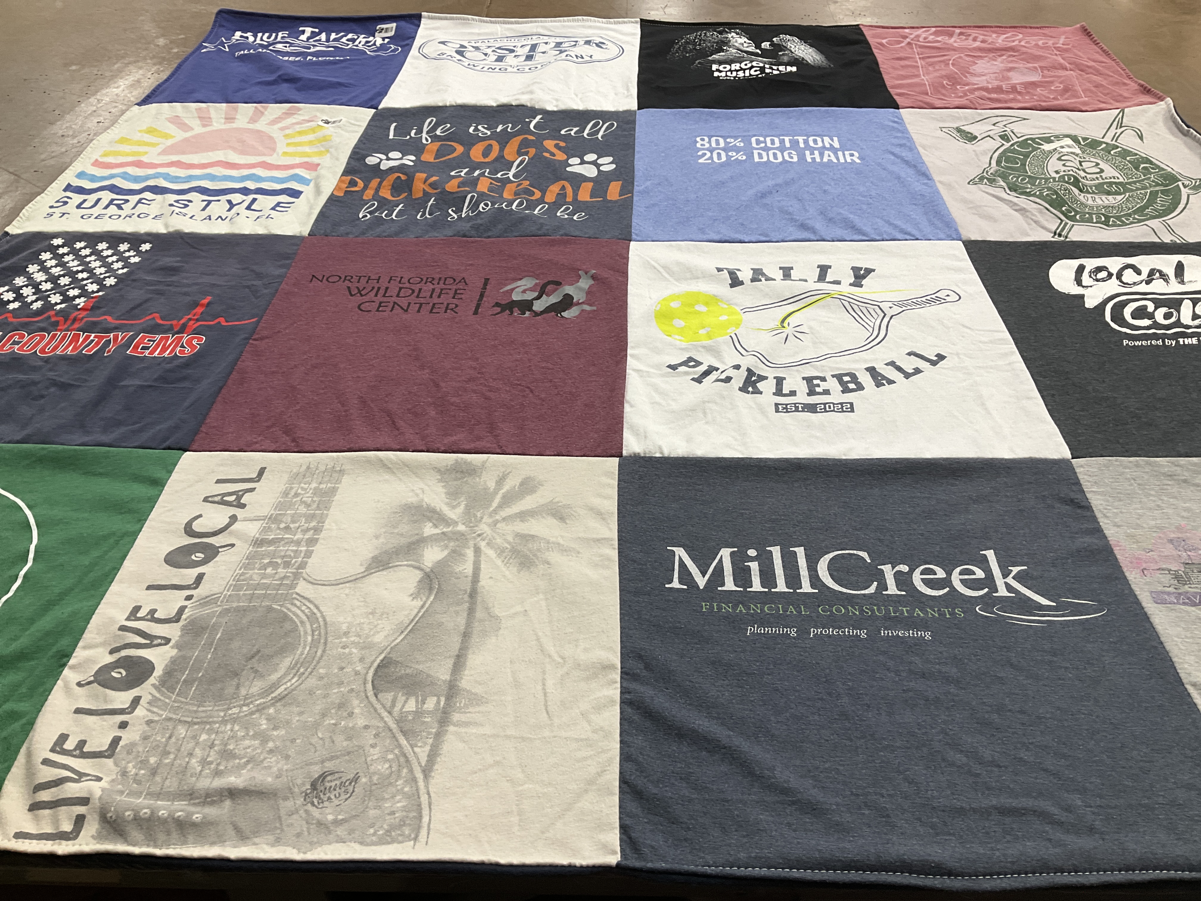T-shirt quilt featuring tally pickleball by Judi from FL