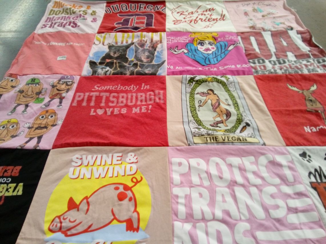 T-shirt quilt from duquesne university by Kennedy from PA