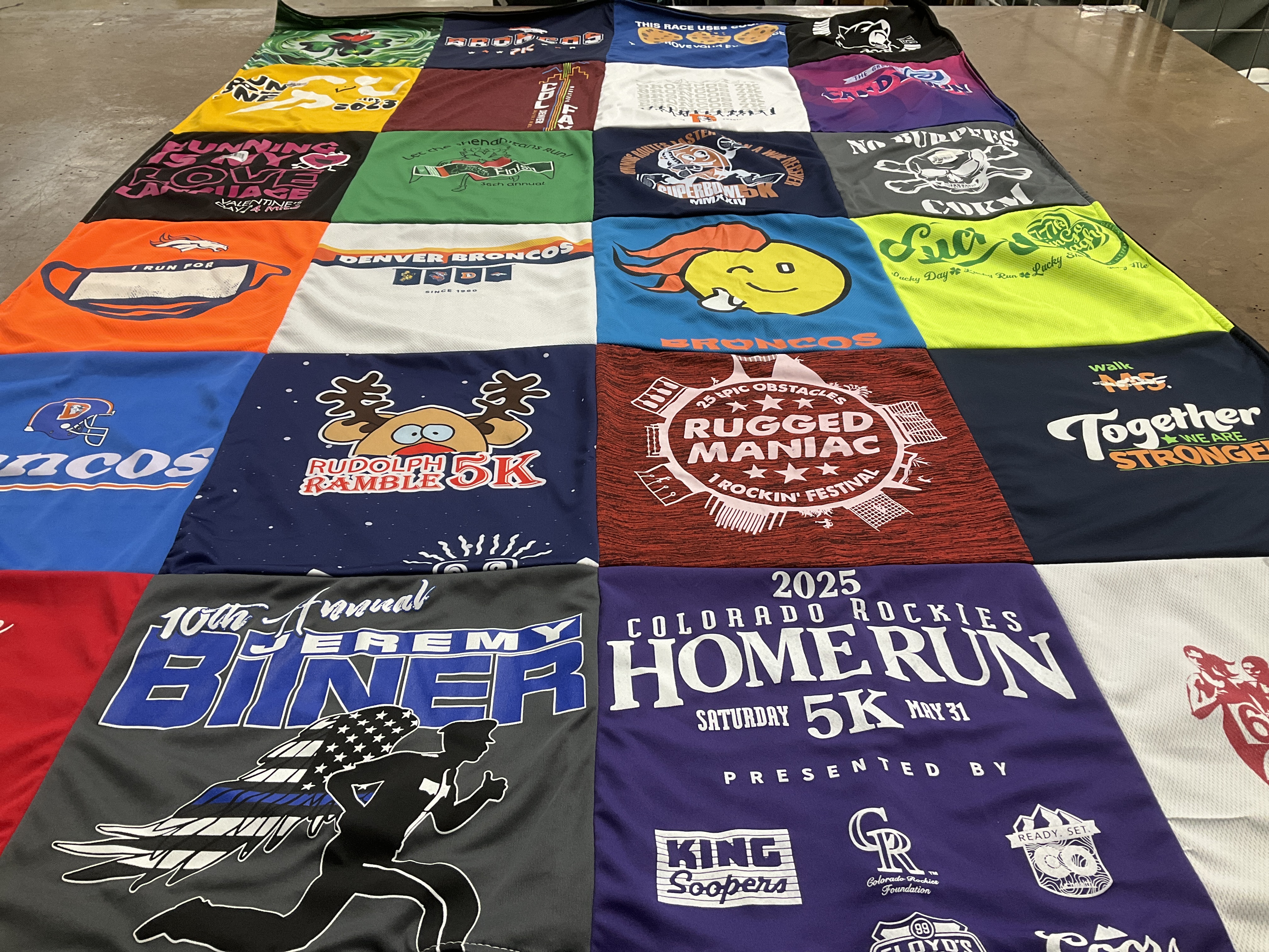 T-shirt quilt featuring denver broncos, colorado rockies by MacKenzie from CO