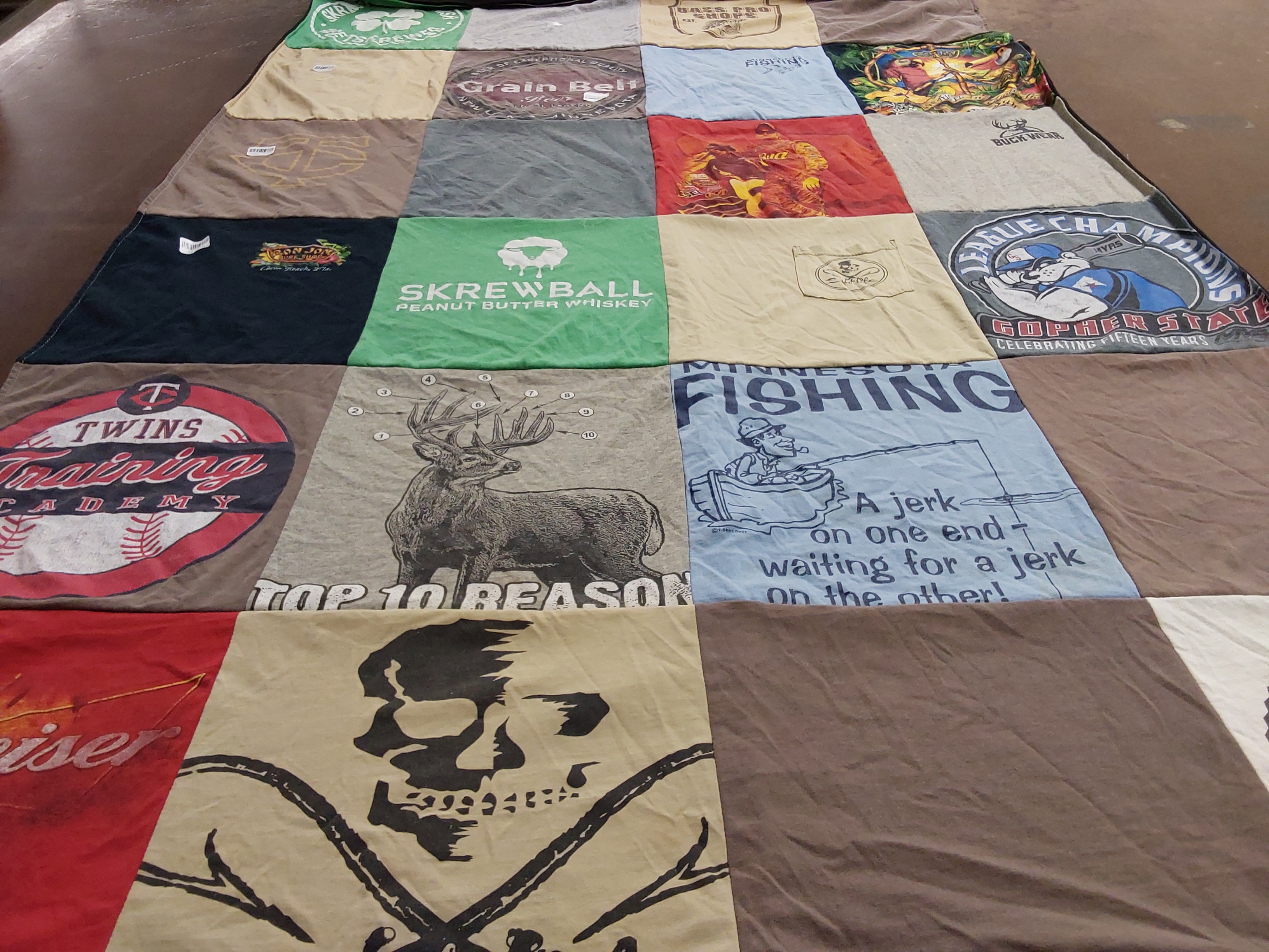 T-shirt quilt featuring twins training academy by Jordan from WI