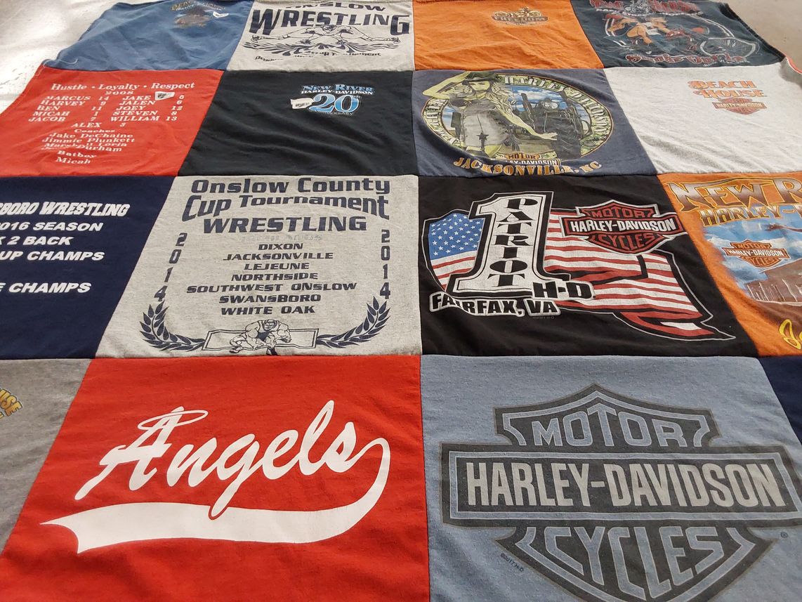 T-shirt quilt from onlsow county high school, dixon high school by Miguel from NC