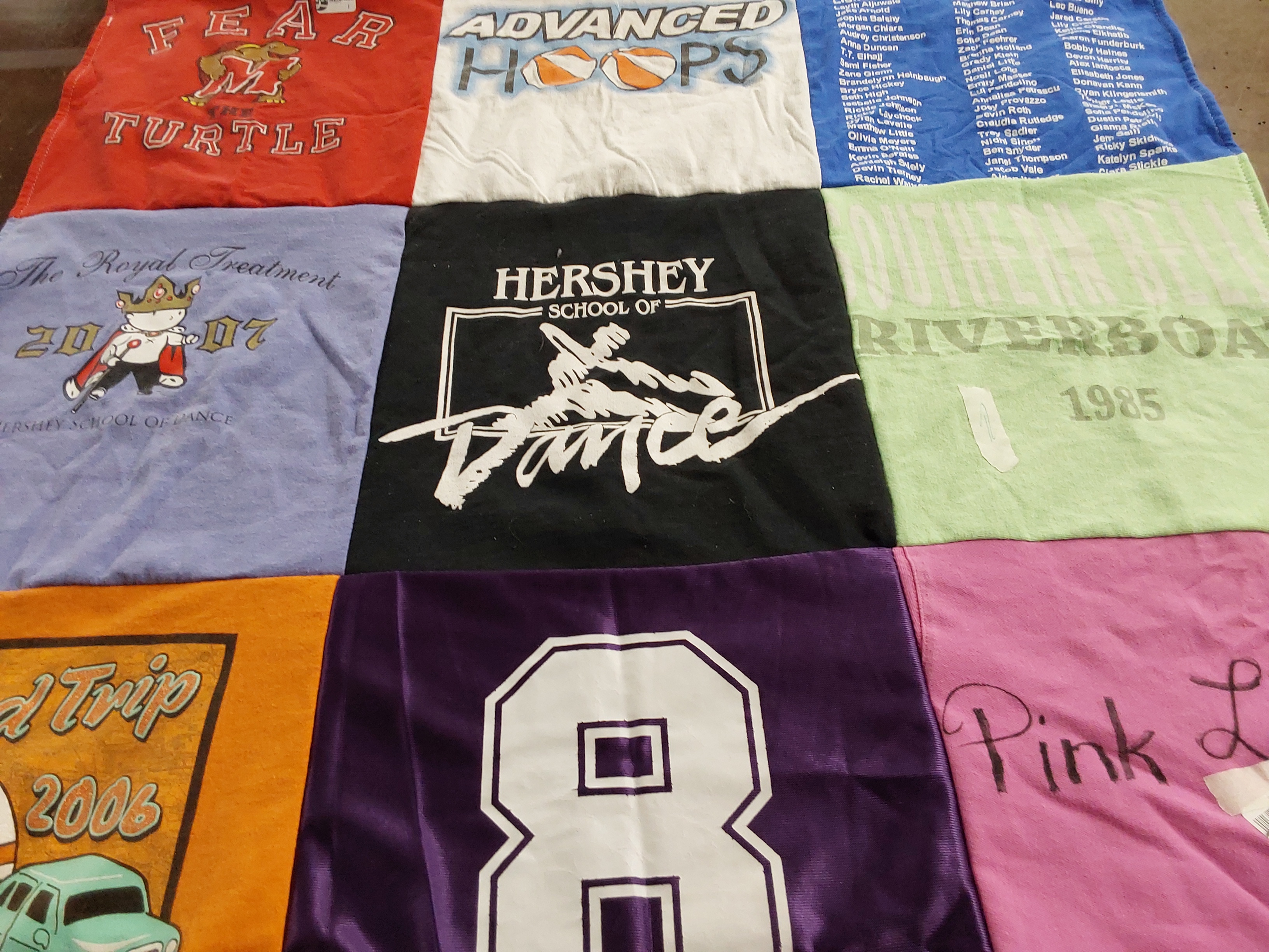 T-shirt quilt from hershey school by Karen from PA