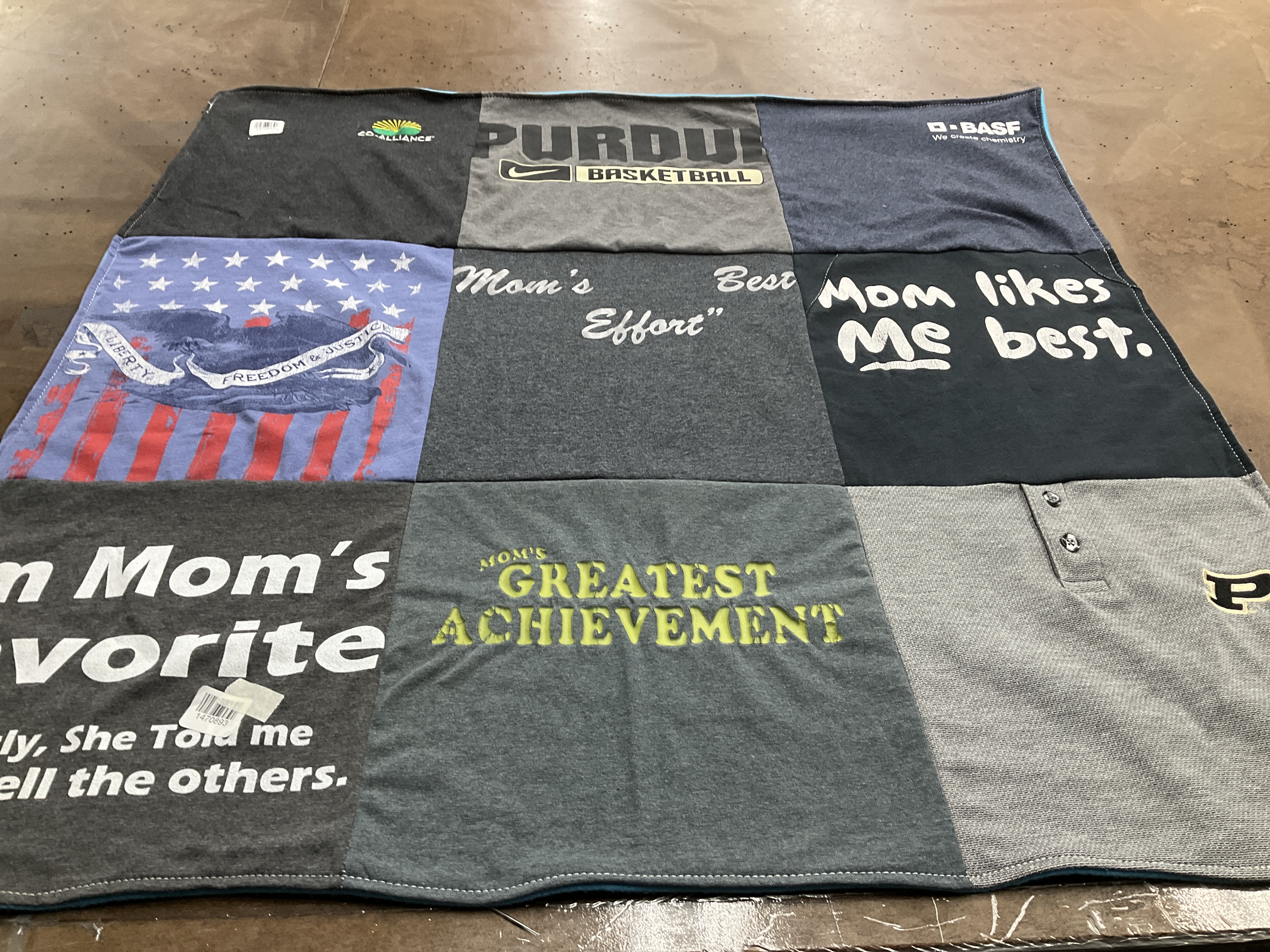 T-shirt quilt featuring purdue university basketball by Lindsay from IN
