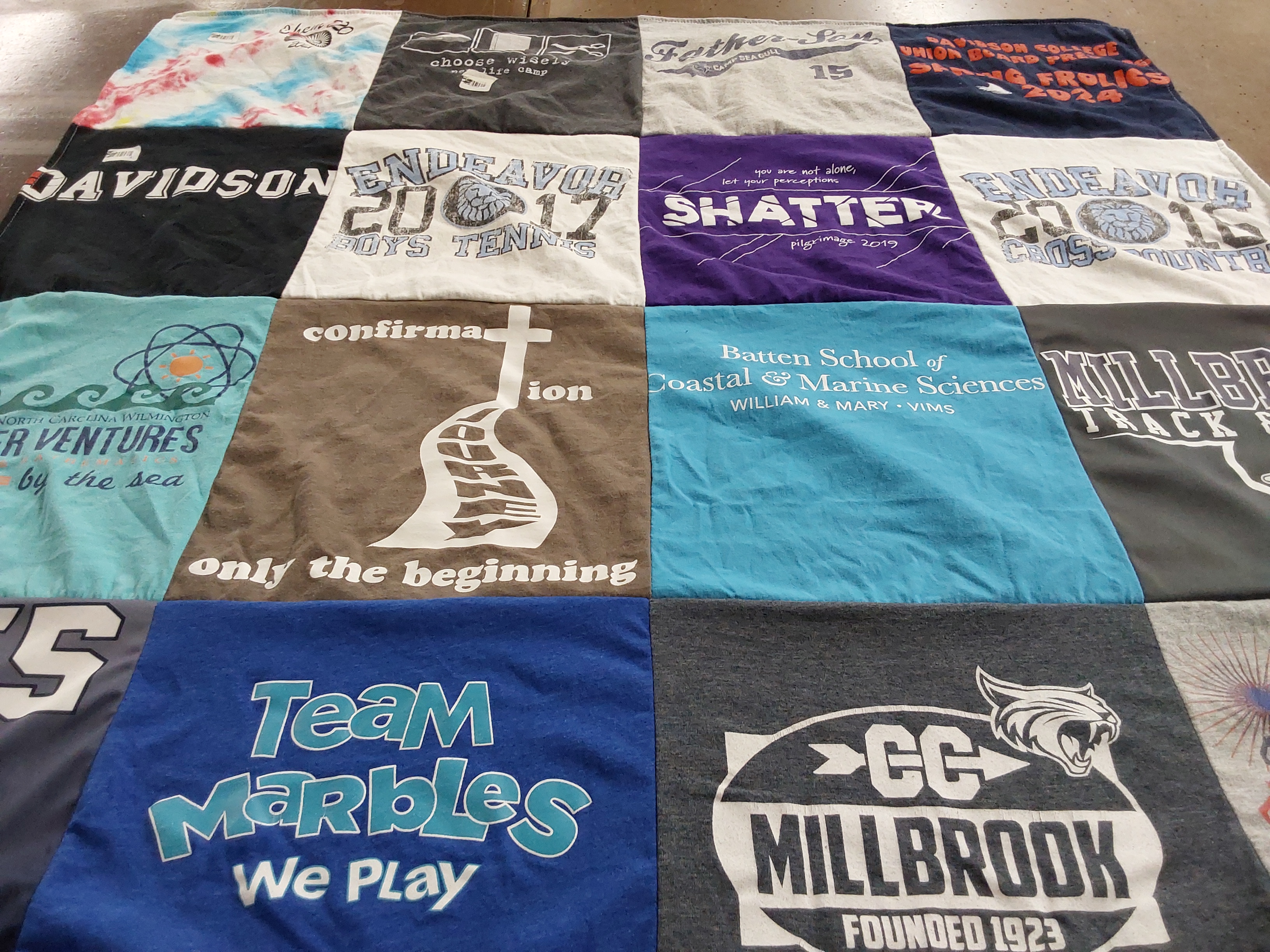 T-shirt quilt featuring millbrook high school track team by mika from NC