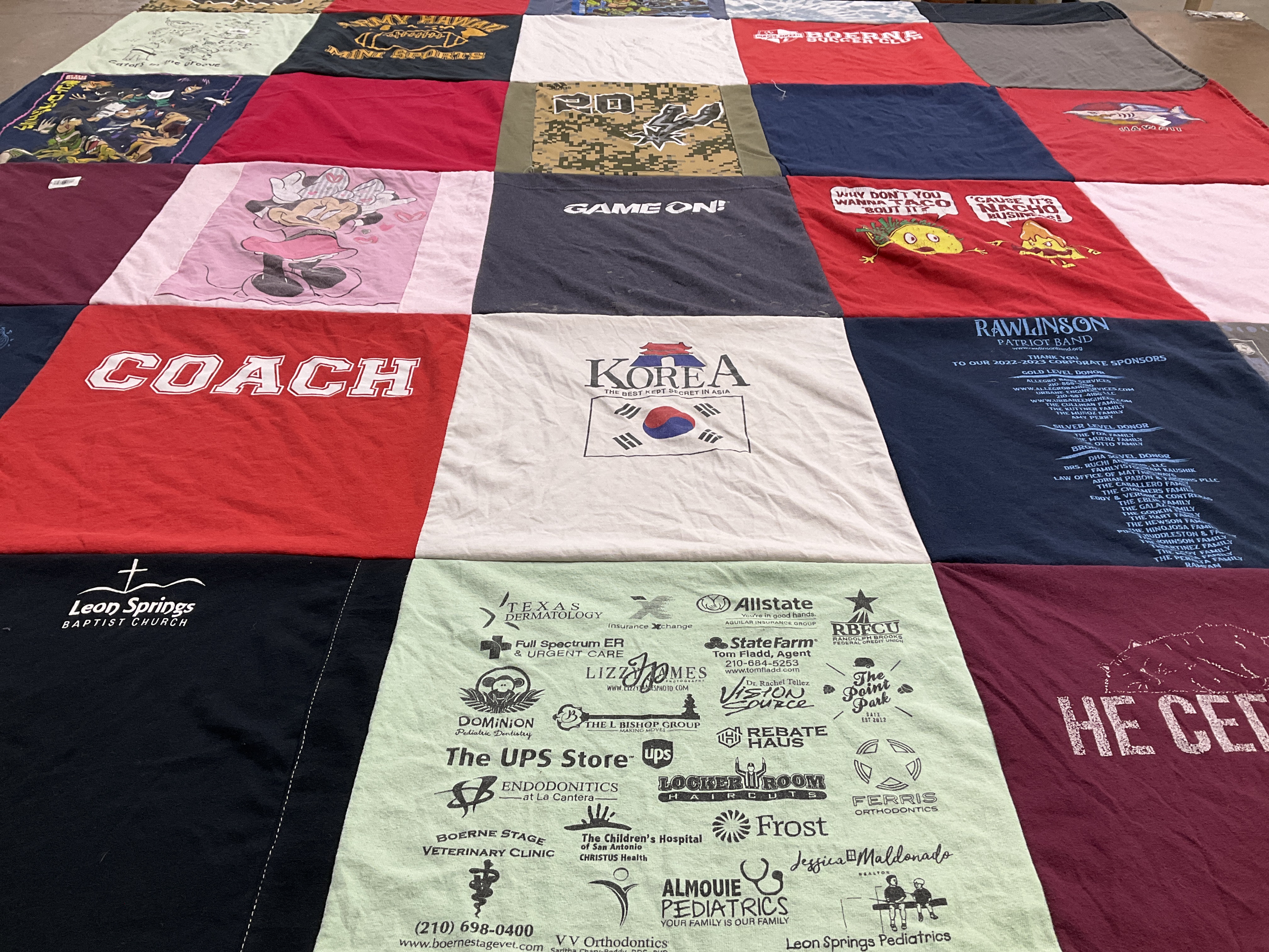 T-shirt quilt from rawlinson middle school by Mallory from TX