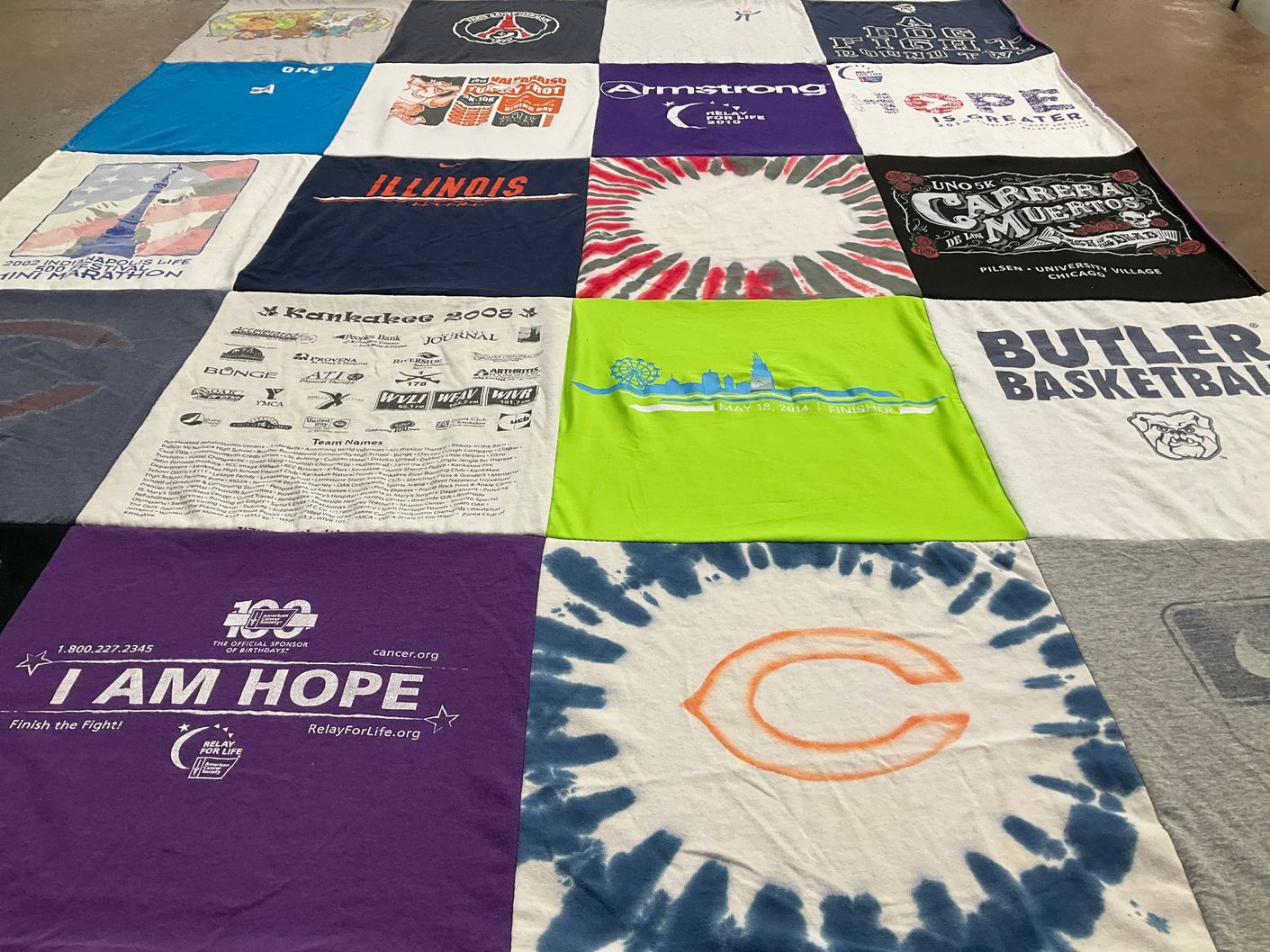 T-shirt quilt from butler university by Allison from IL