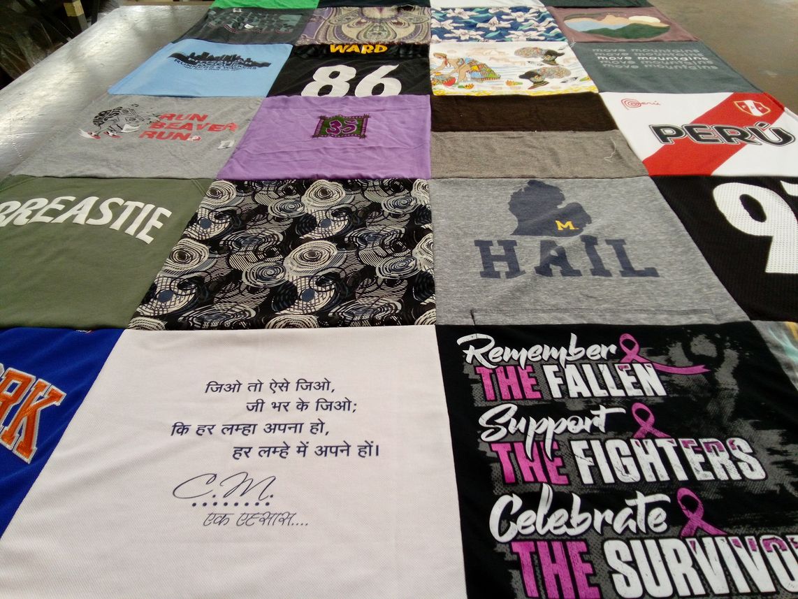 T-shirt quilt from university of michigan by Neha from PA