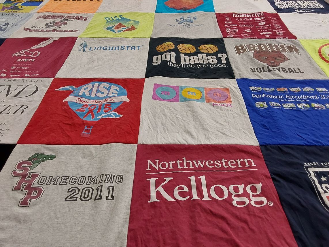 T-shirt quilt featuring brothers volleyball by Cameron from NY