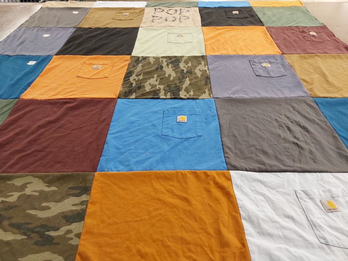 T-shirt quilt with sewing, crafting themes by Chel from SC