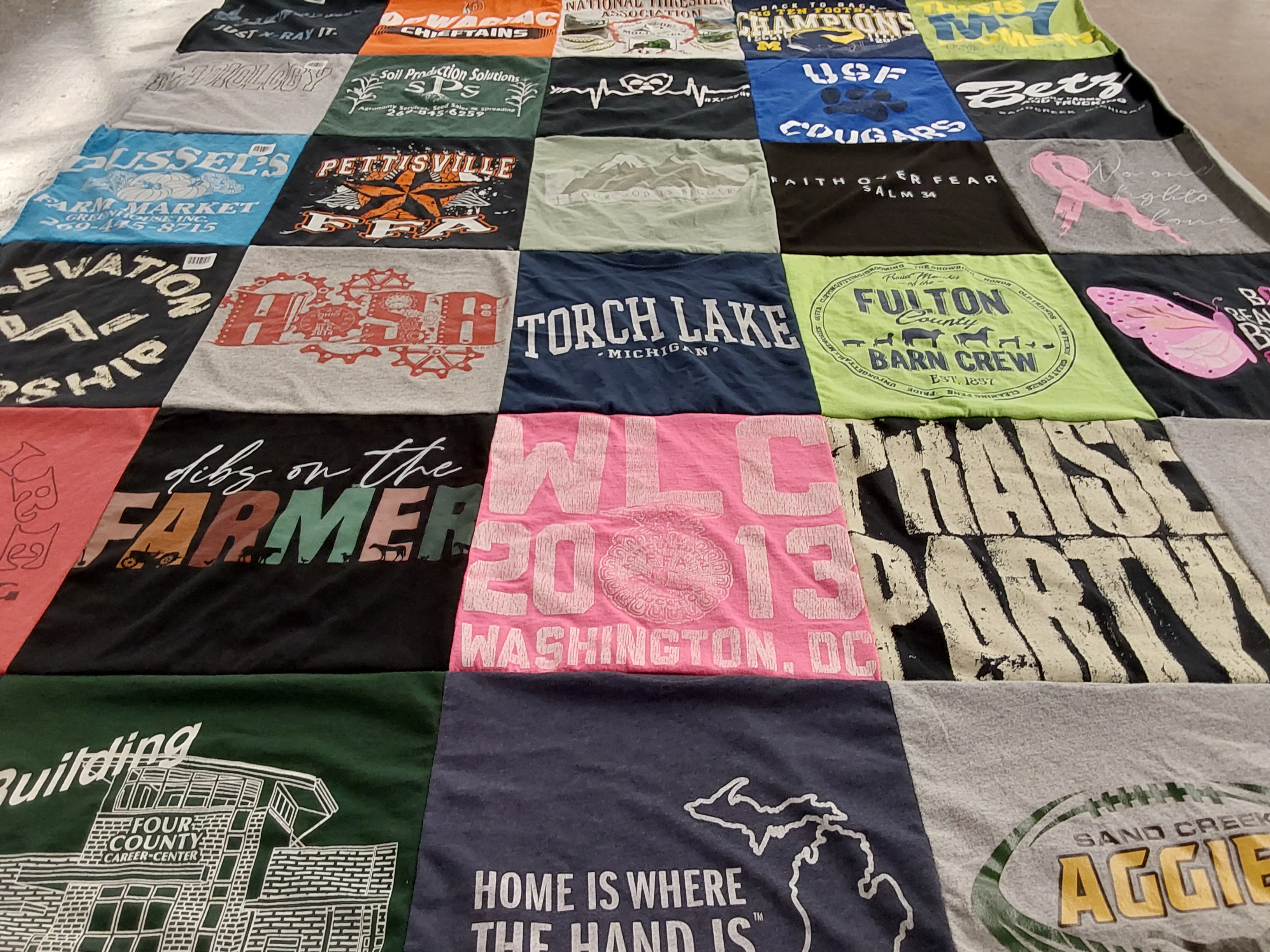 T-shirt quilt featuring sand creek aggies by Erin from MI