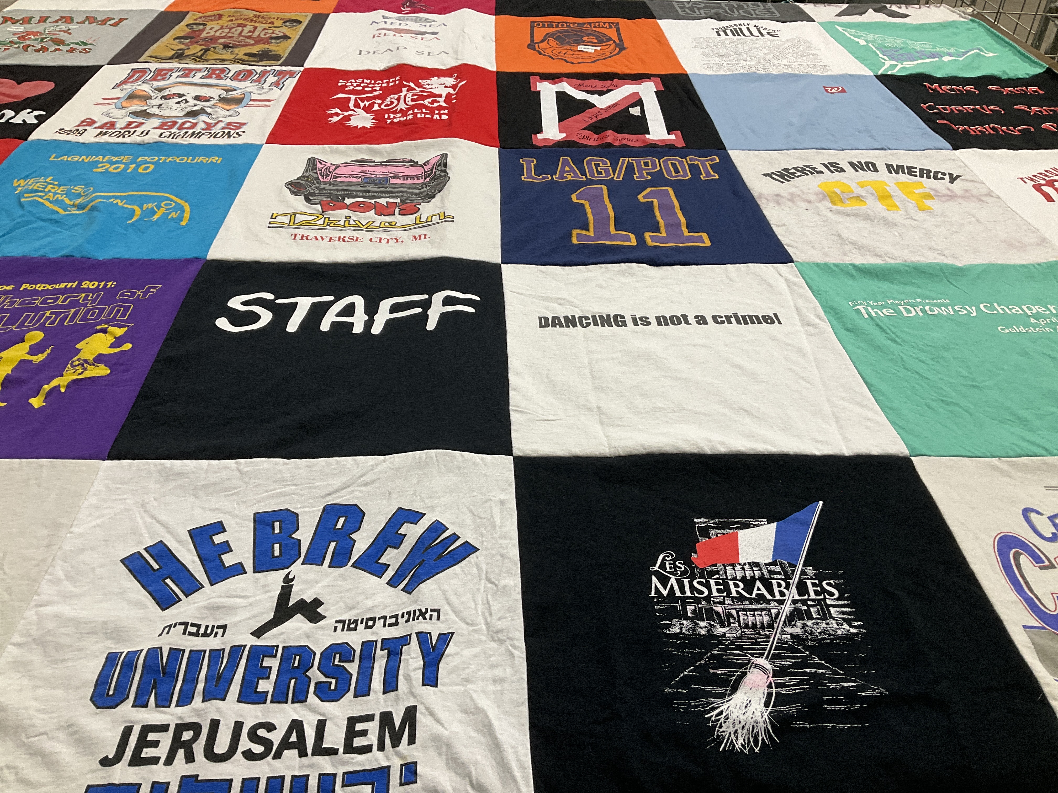 T-shirt quilt from hebrew university of jerusalem by Judith from IL
