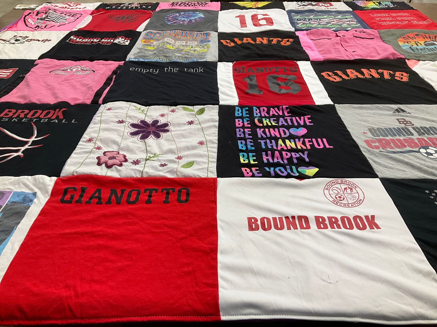 T-shirt quilt featuring bound brook high school soccer team by Anne-Marie from NJ