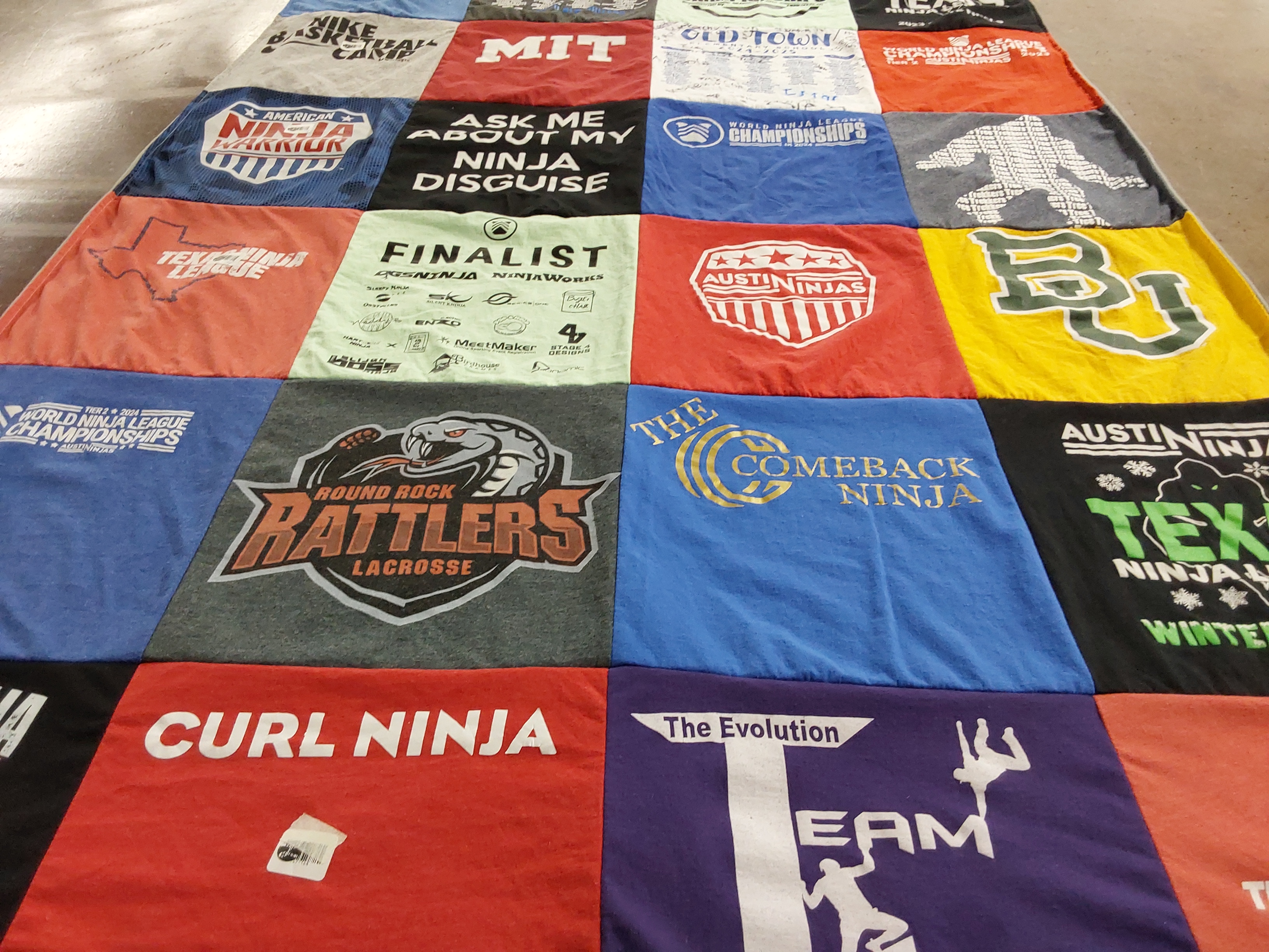 T-shirt quilt featuring round rock rattlers lacrosse by Amy from MD