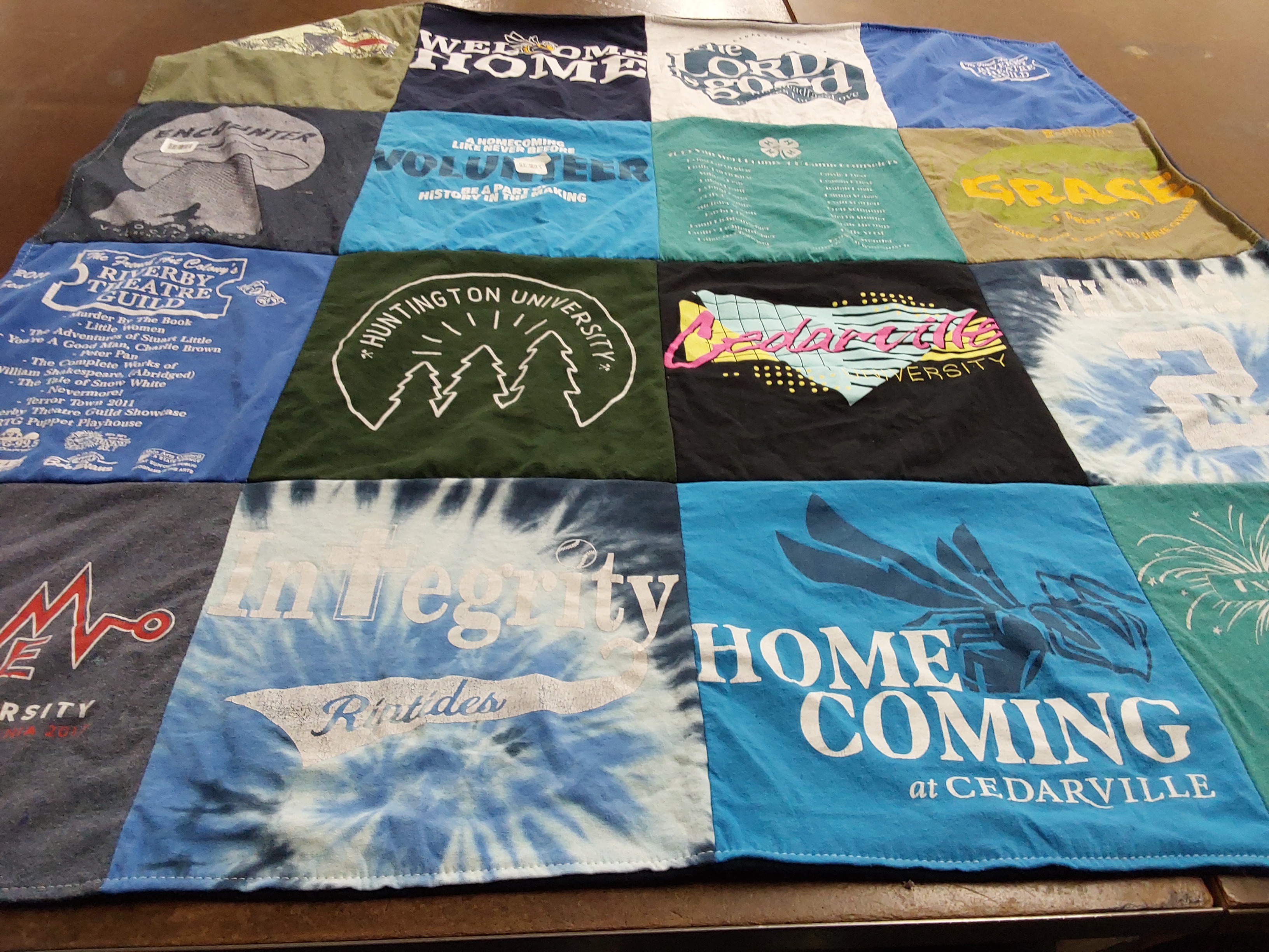 T-shirt quilt from cedarville university, huntington university by Sarah from OH