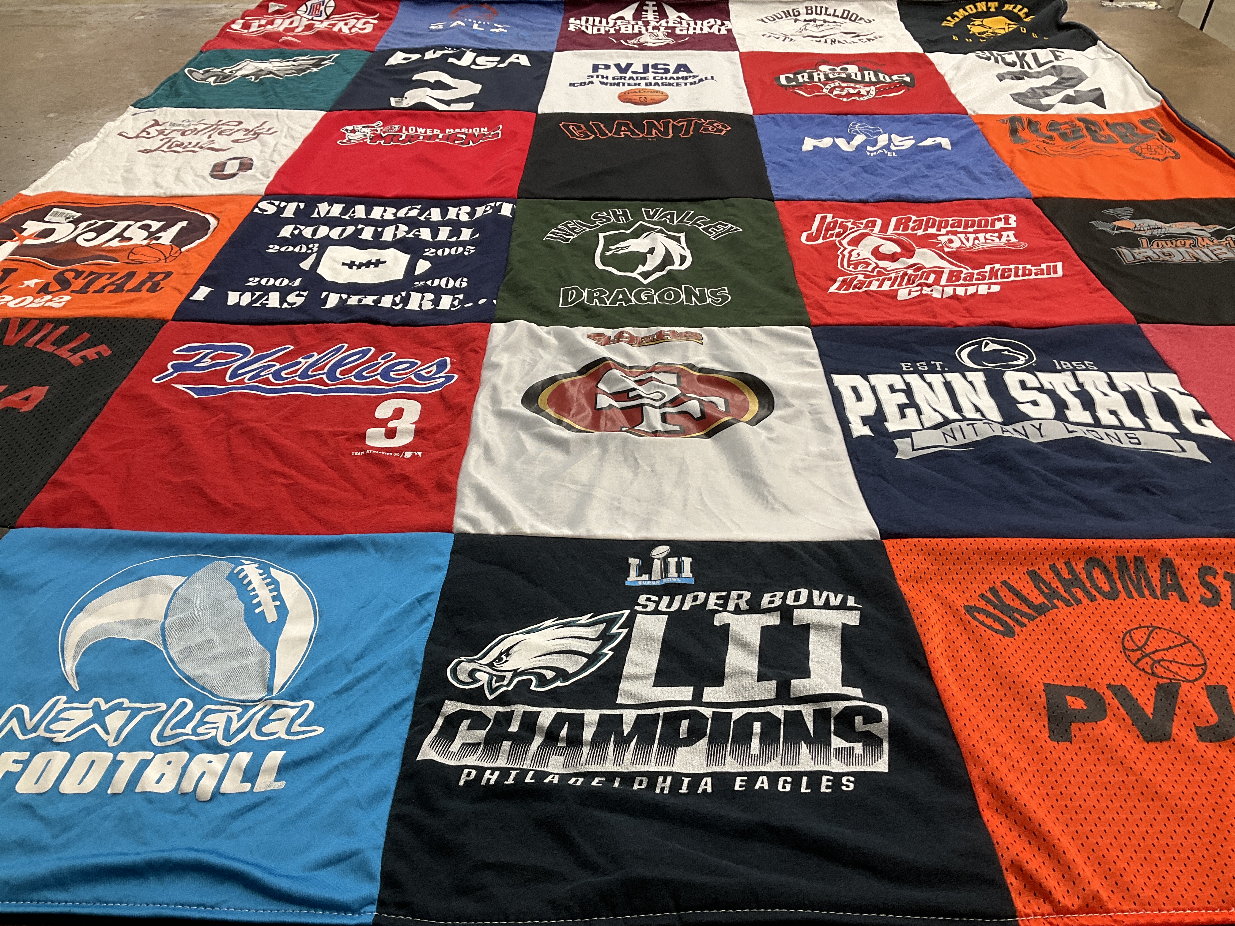 T-shirt quilt featuring philadelphia phillies, san francisco 49ers by Janene from PA