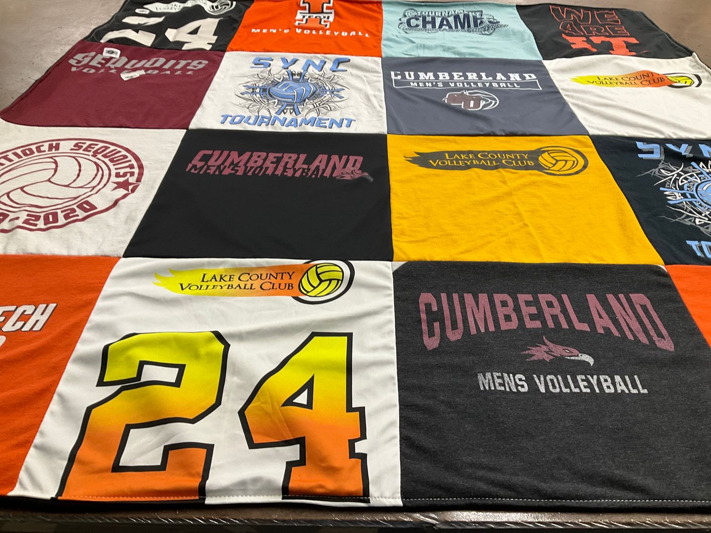 T-shirt quilt featuring cumberland men's volleyball, lake county volleyball club by Carey from IL
