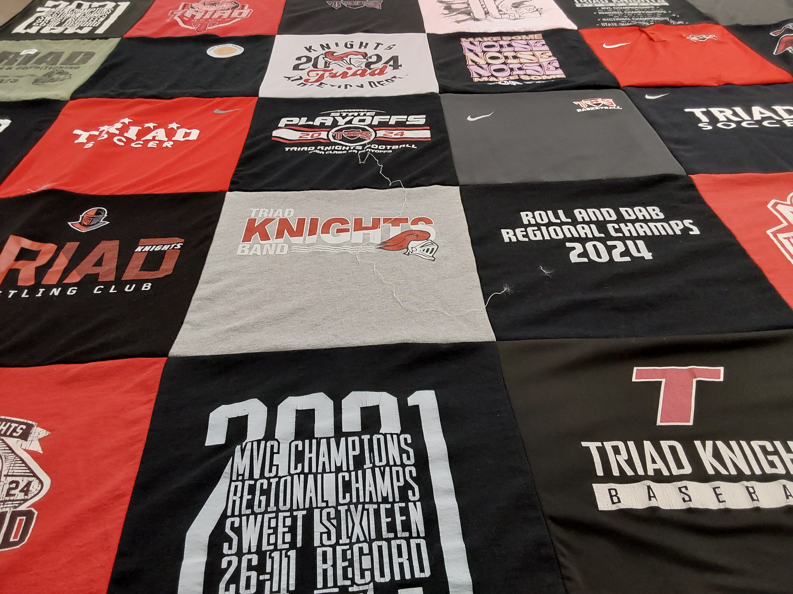 T-shirt quilt featuring triad knights baseball, triad knights soccer by Ashleigh from IL
