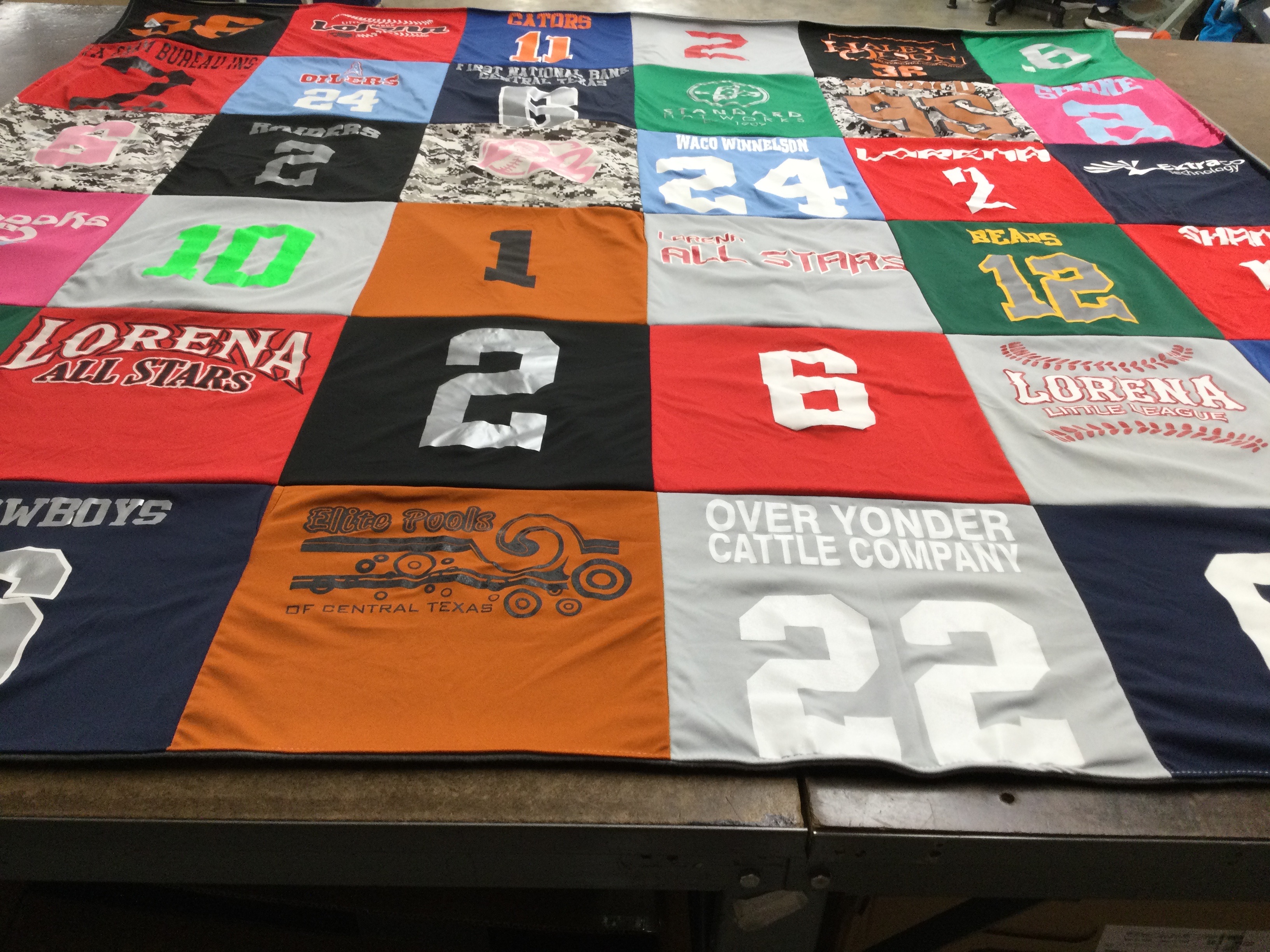 T-shirt quilt featuring lorena all stars, lorena little league by Dana from TX