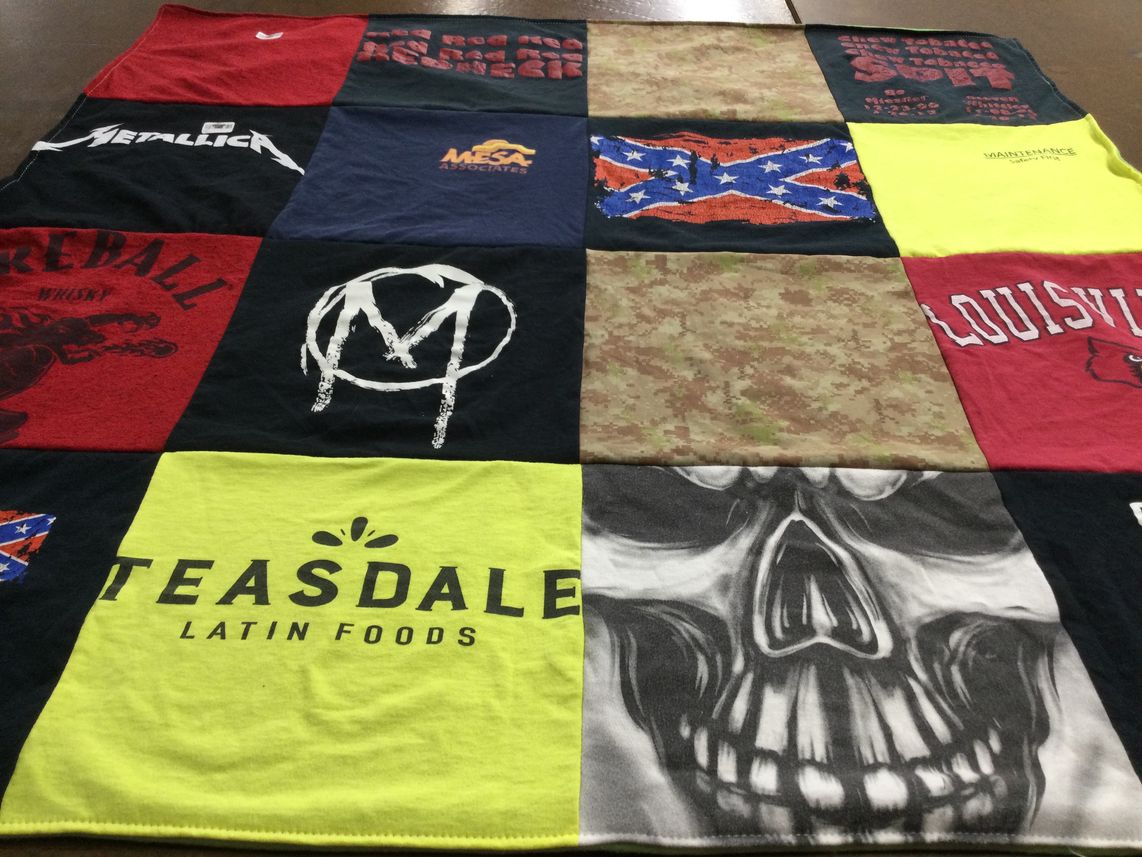 T-shirt quilt from university of louisville by Kathleen from KY