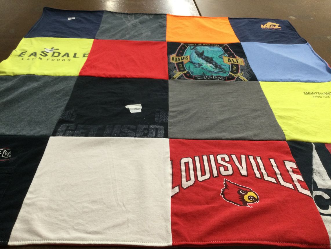 T-shirt quilt featuring louisville cardinals by Kathleen from KY