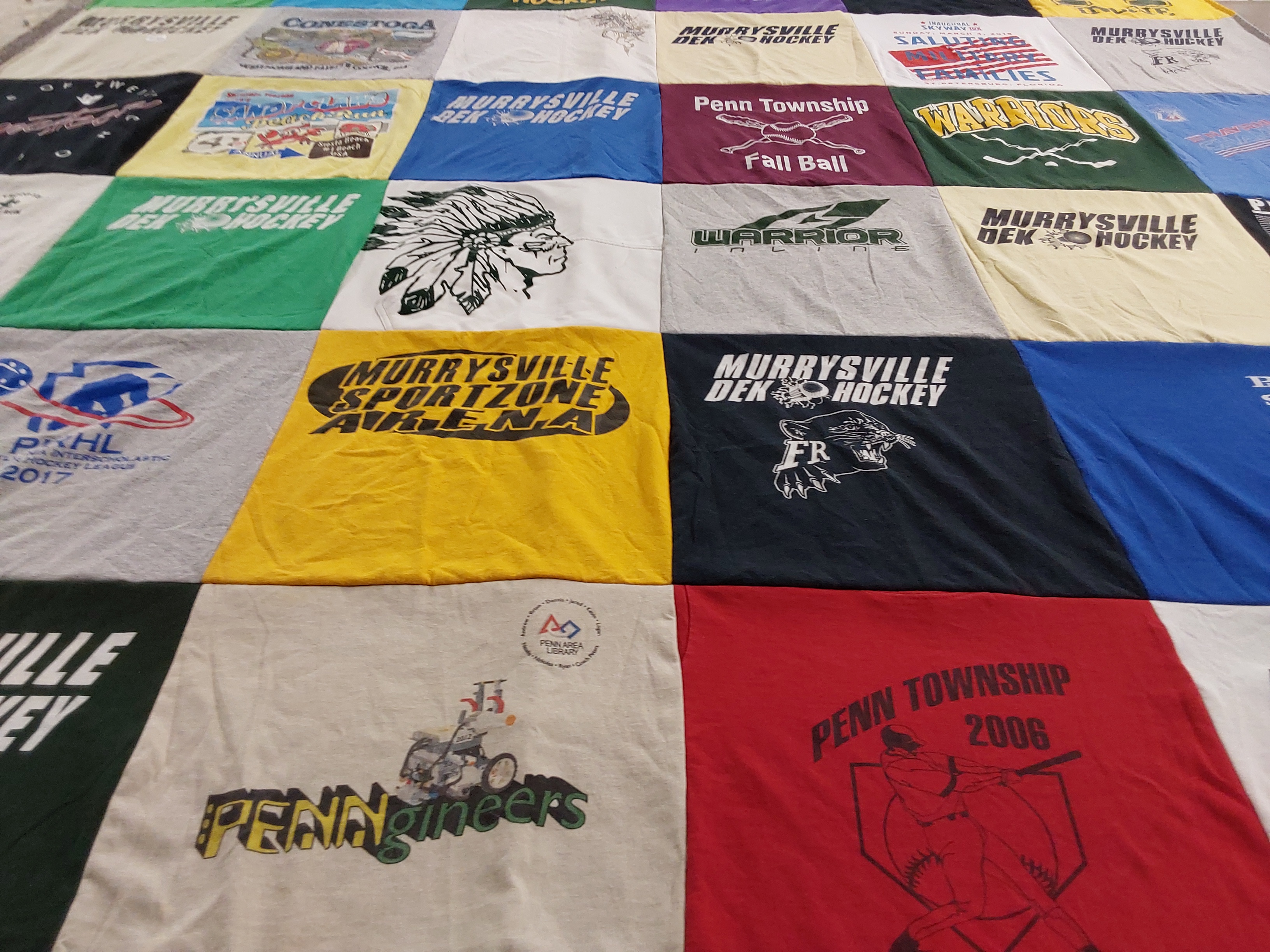 T-shirt quilt featuring murrysville dek hockey, penn township fall ball by Karen from FL