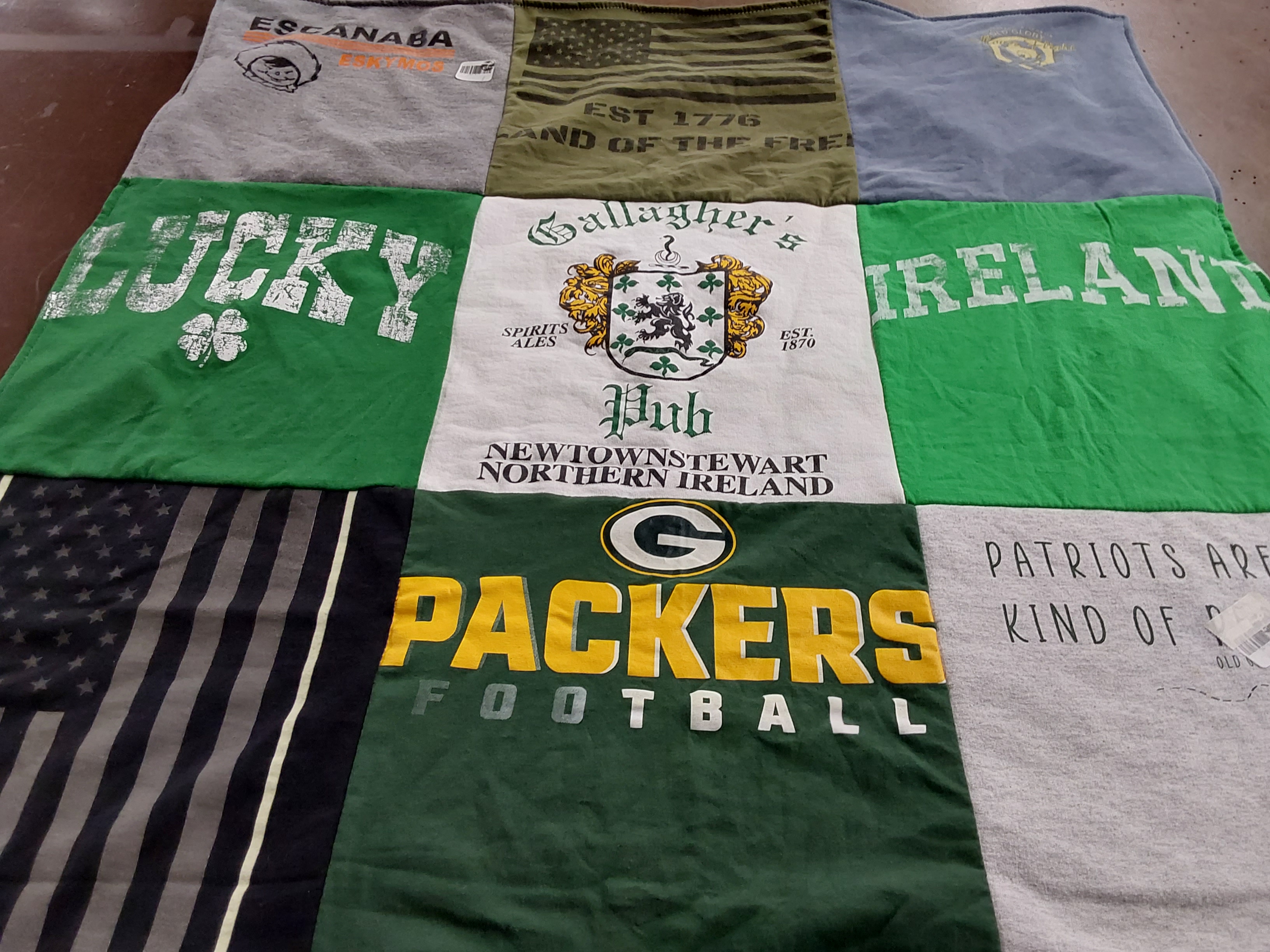 T-shirt quilt featuring green bay packers by Jennifer from WI