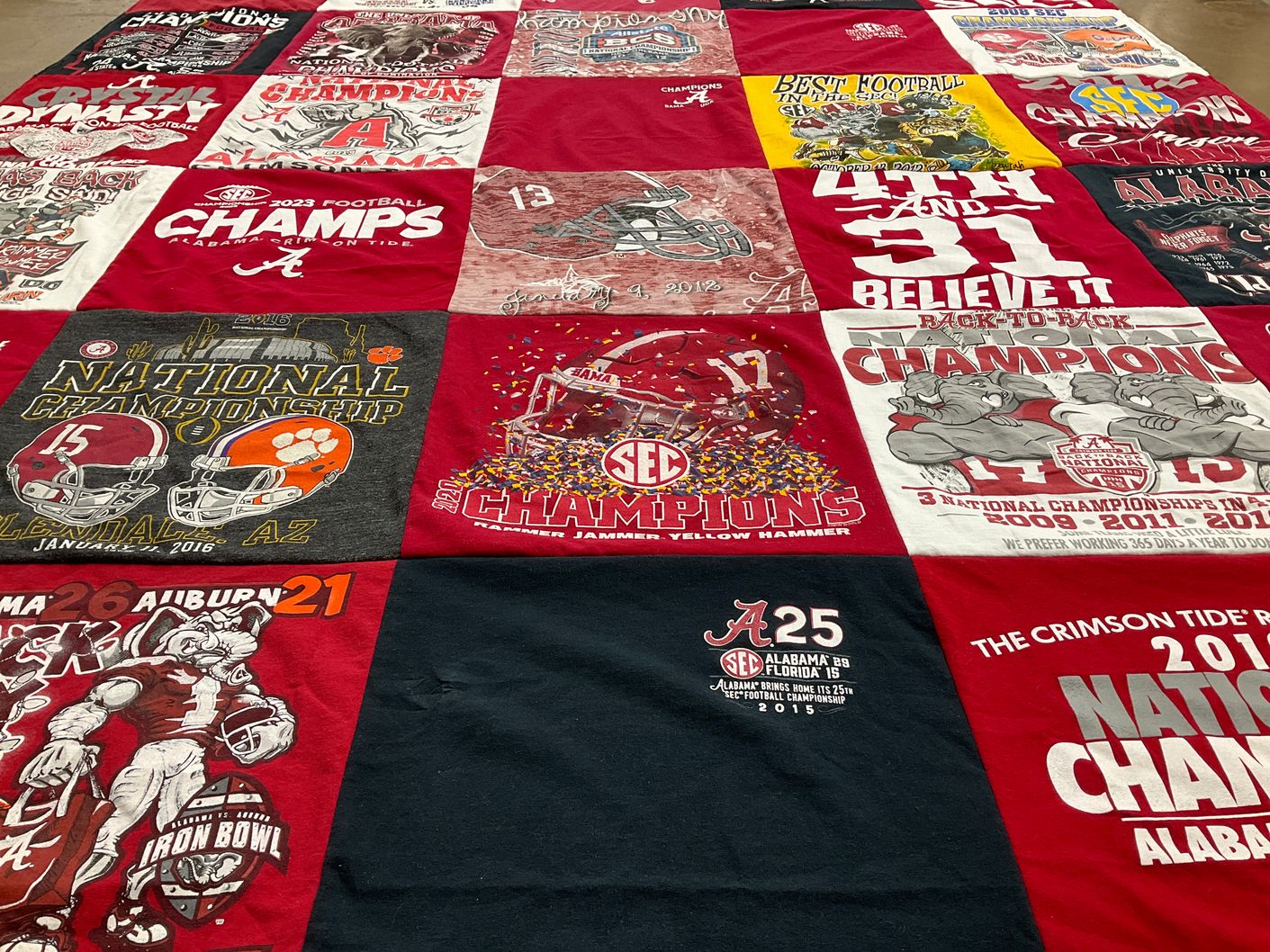 T-shirt quilt featuring alabama crimson tide by Teresa from AL