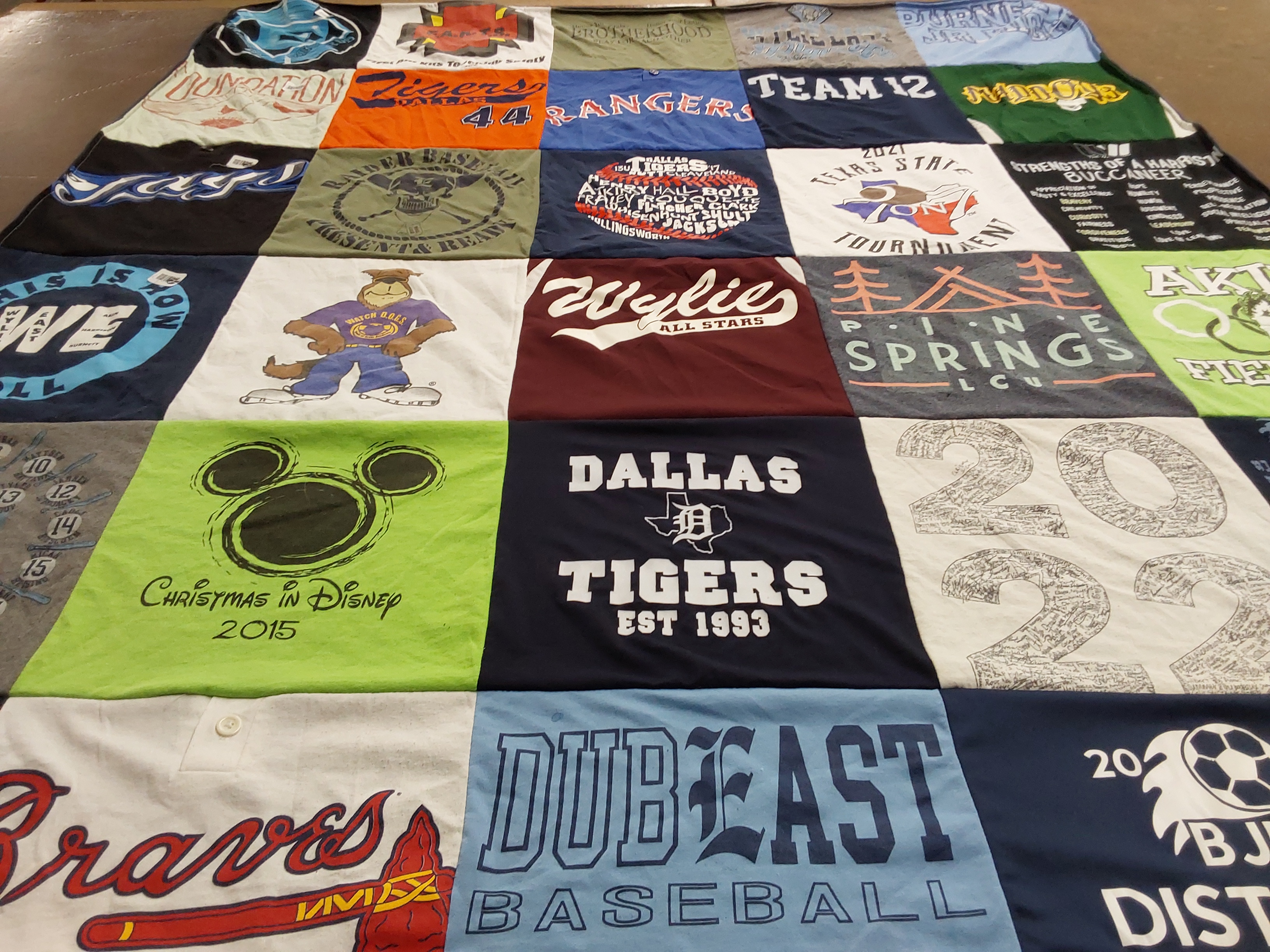 T-shirt quilt featuring dallas tigers, dallas tigers baseball by Alison from TX