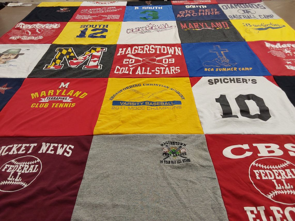 T-shirt quilt featuring hagerstown colts, maryland terrapins by Shannon from WV